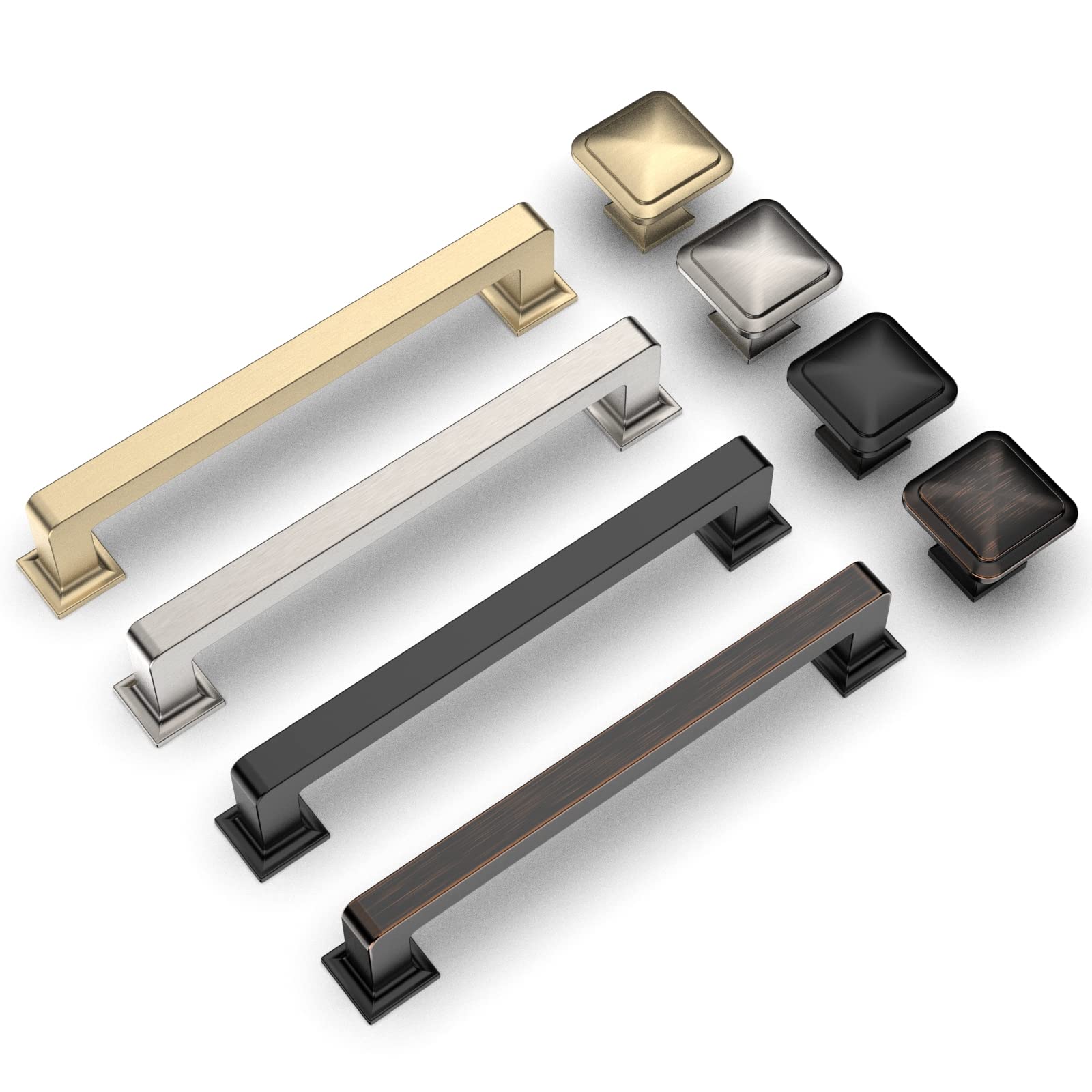 6 Pack 5 Inch (128mm) Brushed Satin Nickel Cabinet Handles - Modern Kitchen Cabinet Pulls & Drawer Handles for Cupboards, Dressers, Vanities | Durable Cabinet Hardware for Home & Office Use