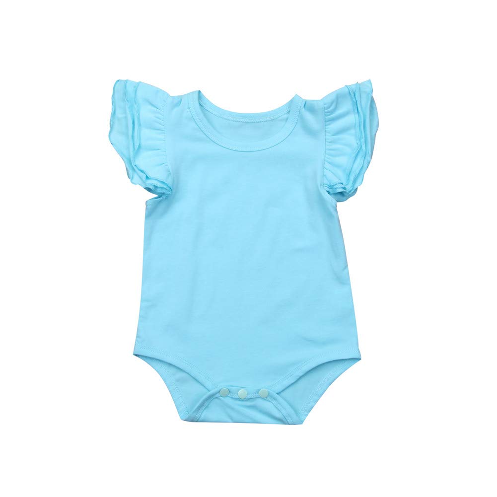 Adorable Infant Newborn Baby Girl Ruffle Romper Bodysuit - Flutter Sleeve Summer Jumpsuit Outfit for 0-24 Months | Perfect for Photo Shoots, Parties & Everyday Wear