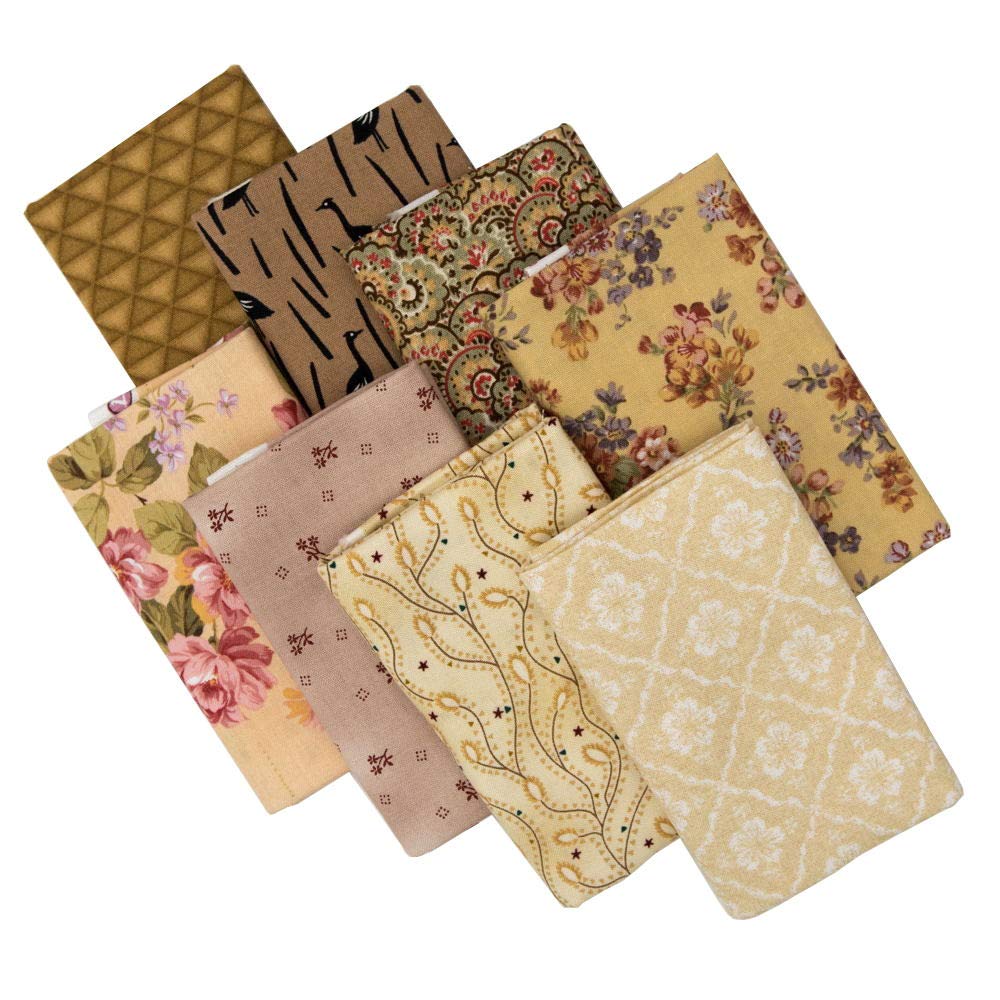 8-Piece Cotton Quilting Fabric Bundle - 21.6x18.5 Inch (55x47cm) Precut Fat Quarters - 100% Cotton No-Repeat Grey Print Series - Perfect for DIY Sewing, Quilting, Patchwork & Home Decor Projects