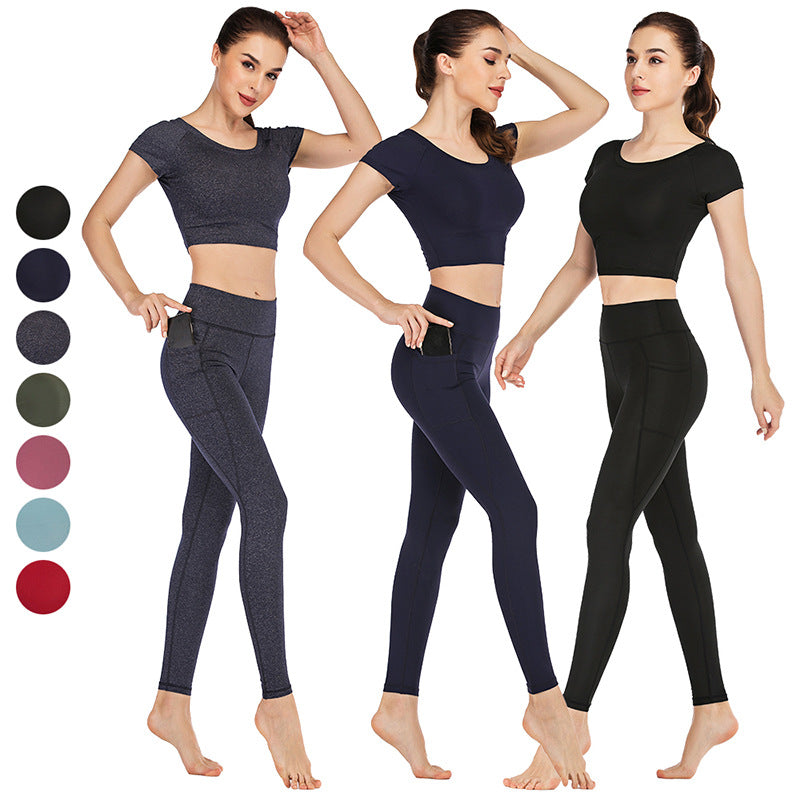 Women's Pocket Yoga Clothes Set - Comfortable & Stylish Activewear for Yoga, Gym & Travel