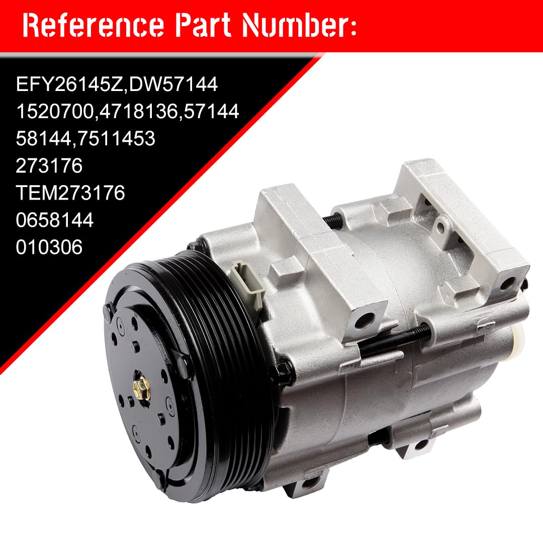 CCiYu AC Compressor Replacement for Ford Escape & Mazda Tribute 2001-2012 - High Performance Auto Air Conditioning Parts for Summer Cooling & Road Trips