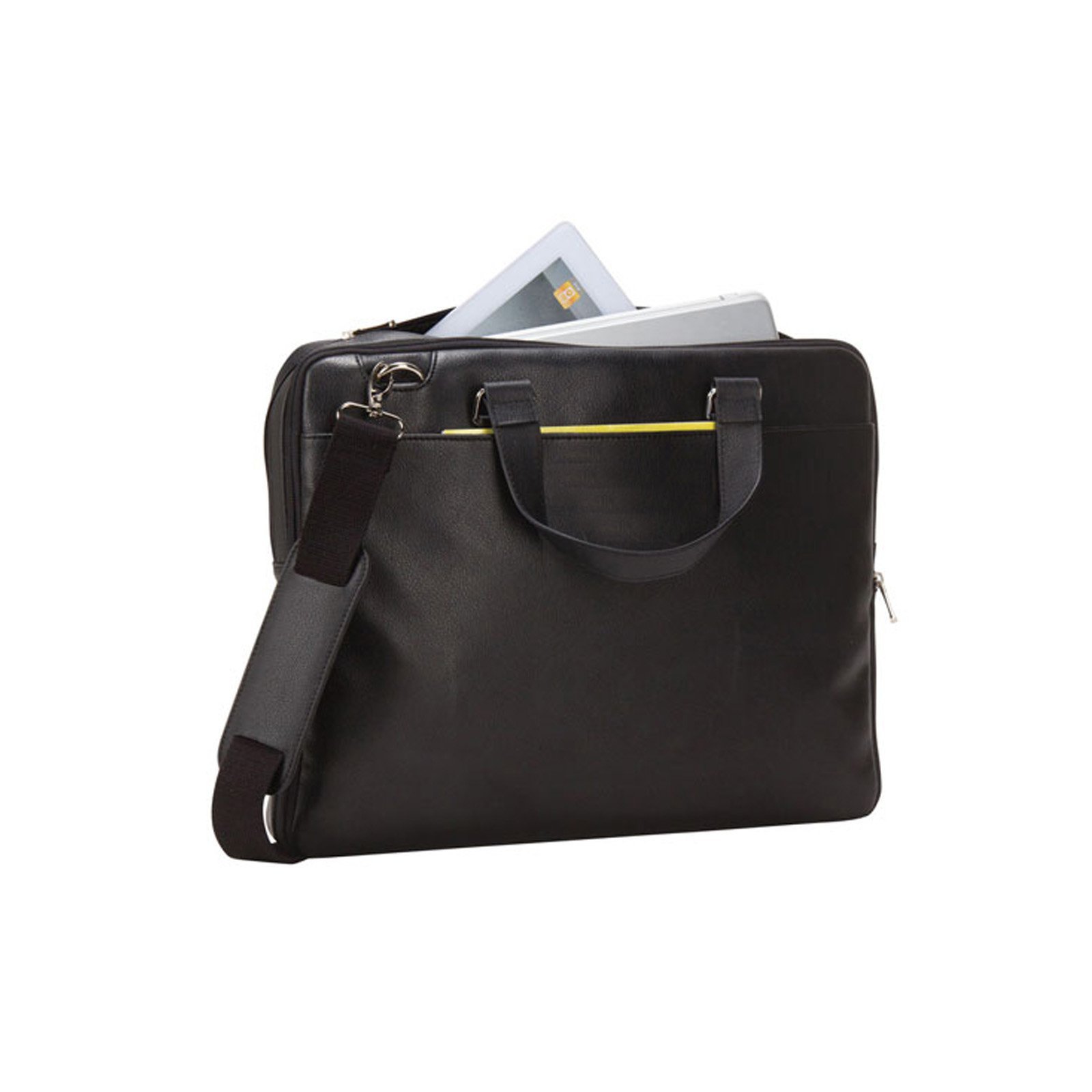 Bellino G6254 Executive Leather Expandable Business Laptop Briefcase with Zip Closure - Perfect for Office, Travel & Professional Meetings