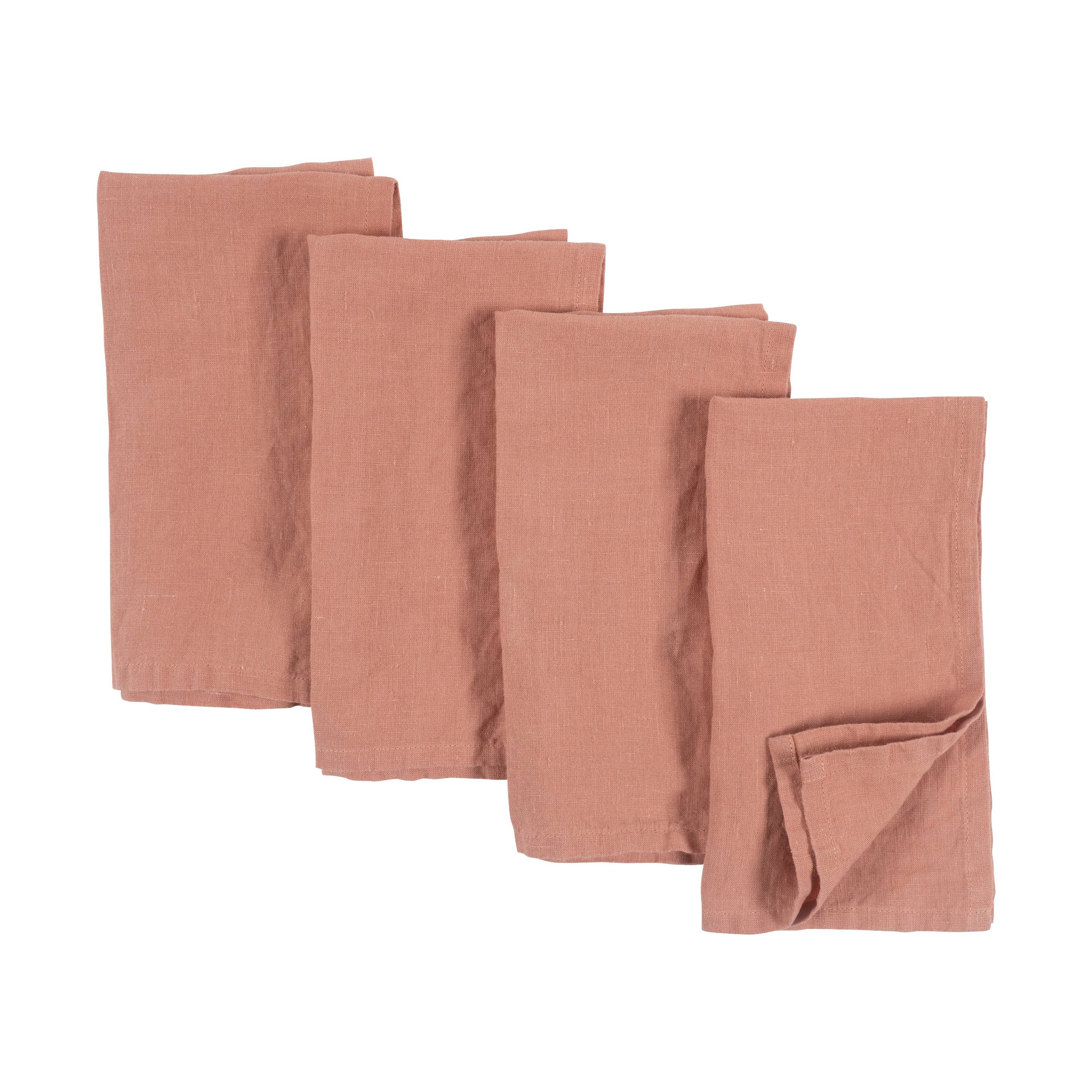 Premium KAF Home Verona 100% Stone Washed Linen Napkins Set of 4 (20x20 Inches) - Elegant Dinner Table Decor for Formal Dining & Special Occasions