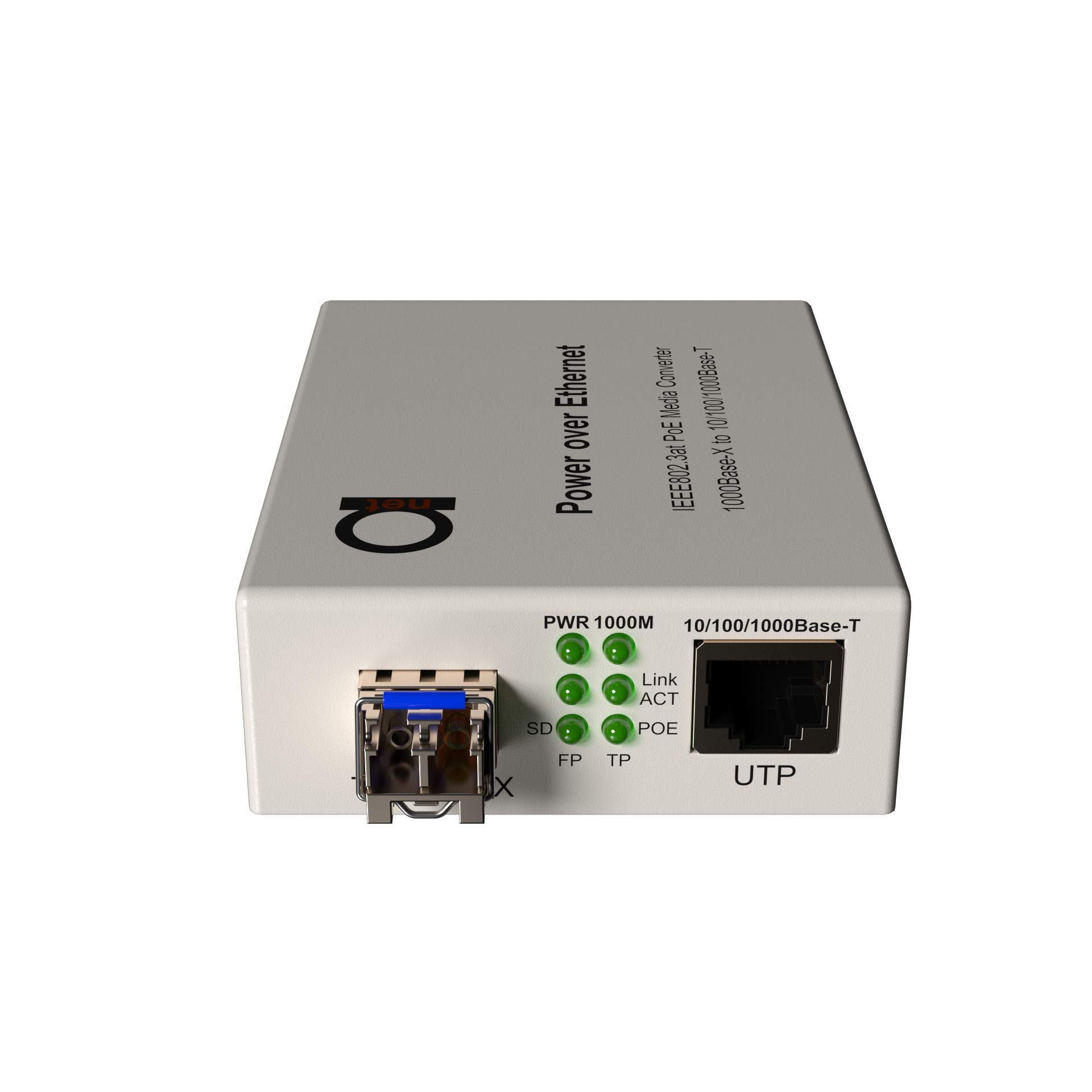 PoE Fiber Single Mode LC Gigabit Ethernet Media Converter - IEEE 802.3 PoE/PoE+ PSE Power Supply - Extends Network Distance up to 20km (12.42 Miles) - 10/100/1000Mbps Auto-Sensing UTP LAN Port - Ideal for Remote Offices, Industrial Networks & Security Camera Systems