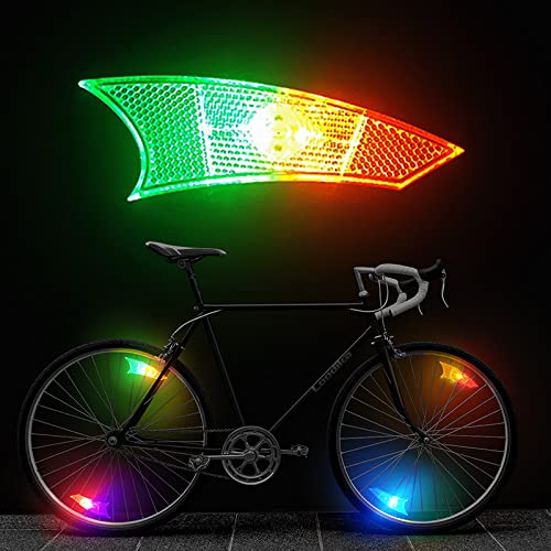 Loodika LED Bike Wheel Lights (2 Wheel Pack) - Ultra Bright Waterproof Bicycle Spoke Lights with Batteries Included - Perfect for Night Cycling, Safety & Fun - Best Gifts for Kids, Teens, Boys & Girls - Ideal for Commuting, Evening Rides & Birthday Presents