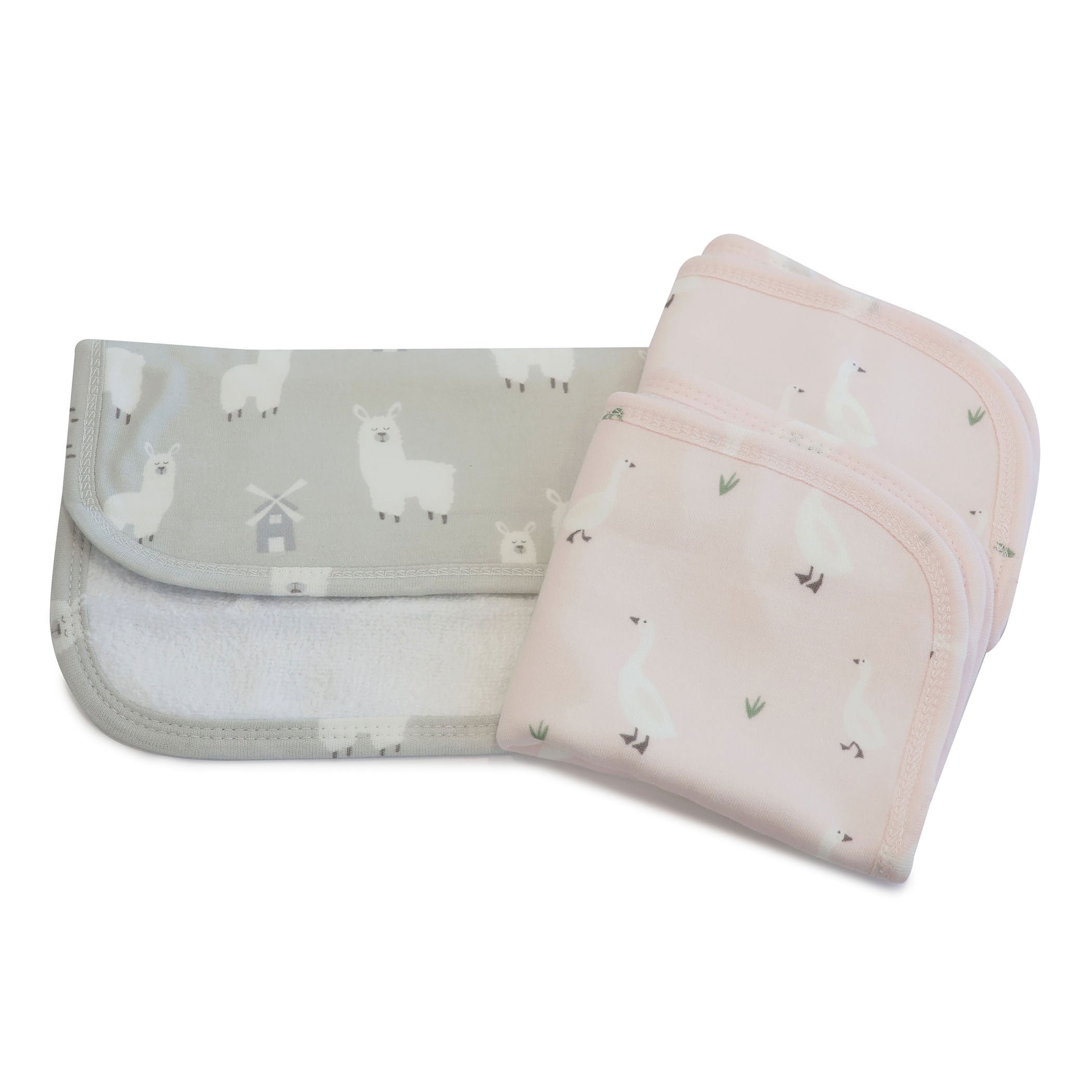 Premium 3-Pack Soft Wash Cloths - Blush & Grey for Bath, Spa, and Gentle Skin Care