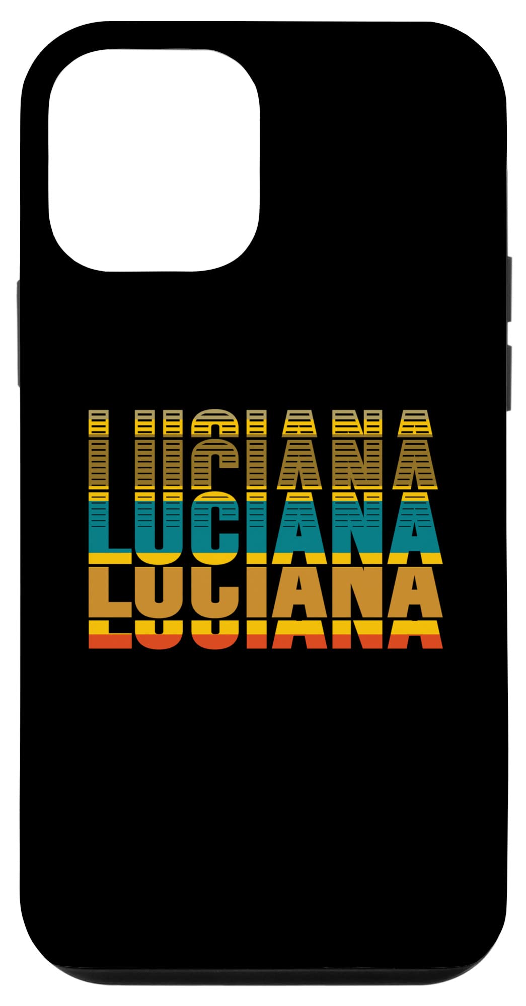 Custom iPhone 12 Mini Case with Luciana Retro Vintage Design - Personalized Name & Stack Text Phone Cover - Perfect for Everyday Use, Travel & Gift Giving
