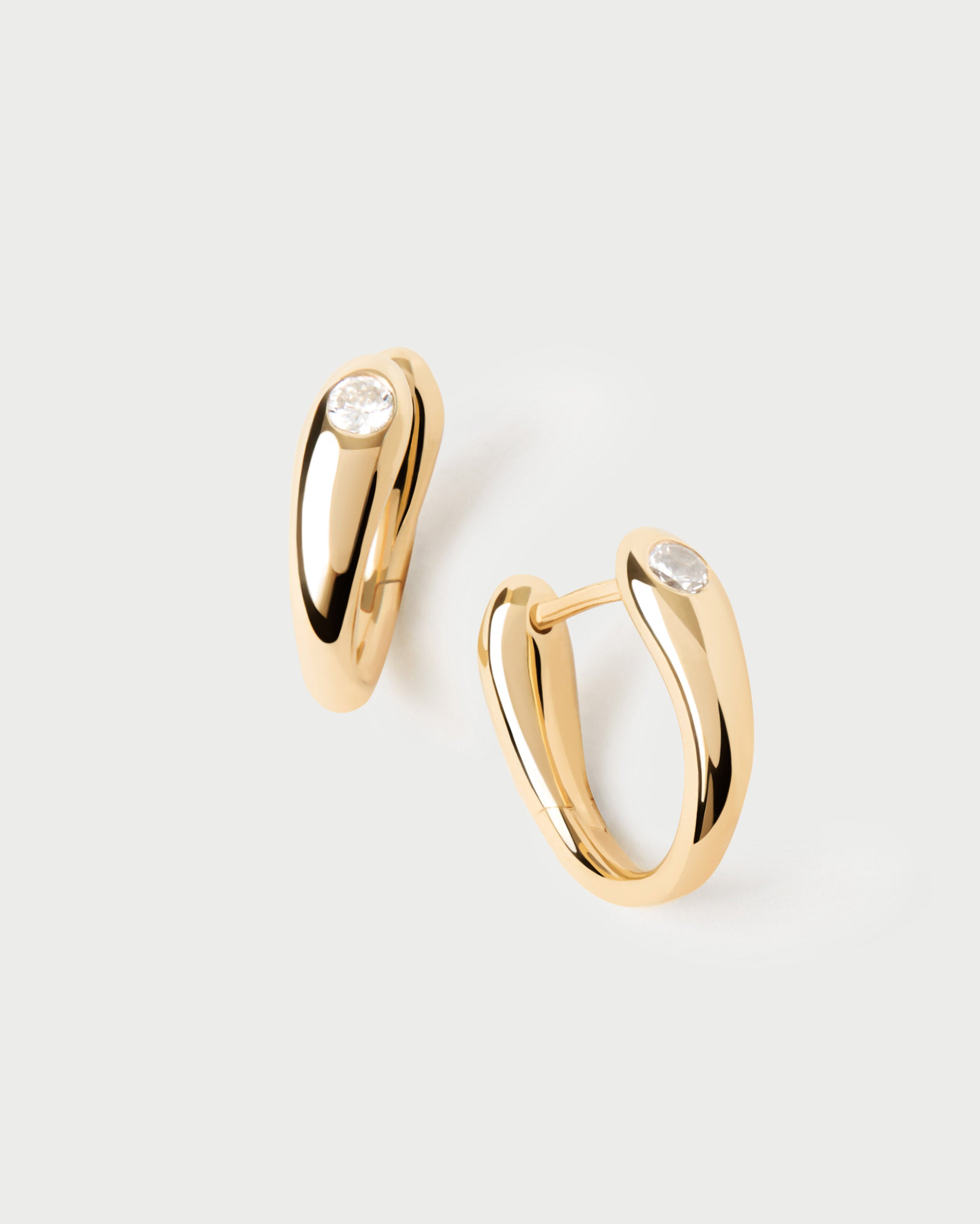 GRID Serena Hoops - Elegant Gold Plated Hoop Earrings for Women, Hypoallergenic & Lightweight - Perfect for Parties, Weddings & Everyday Wear