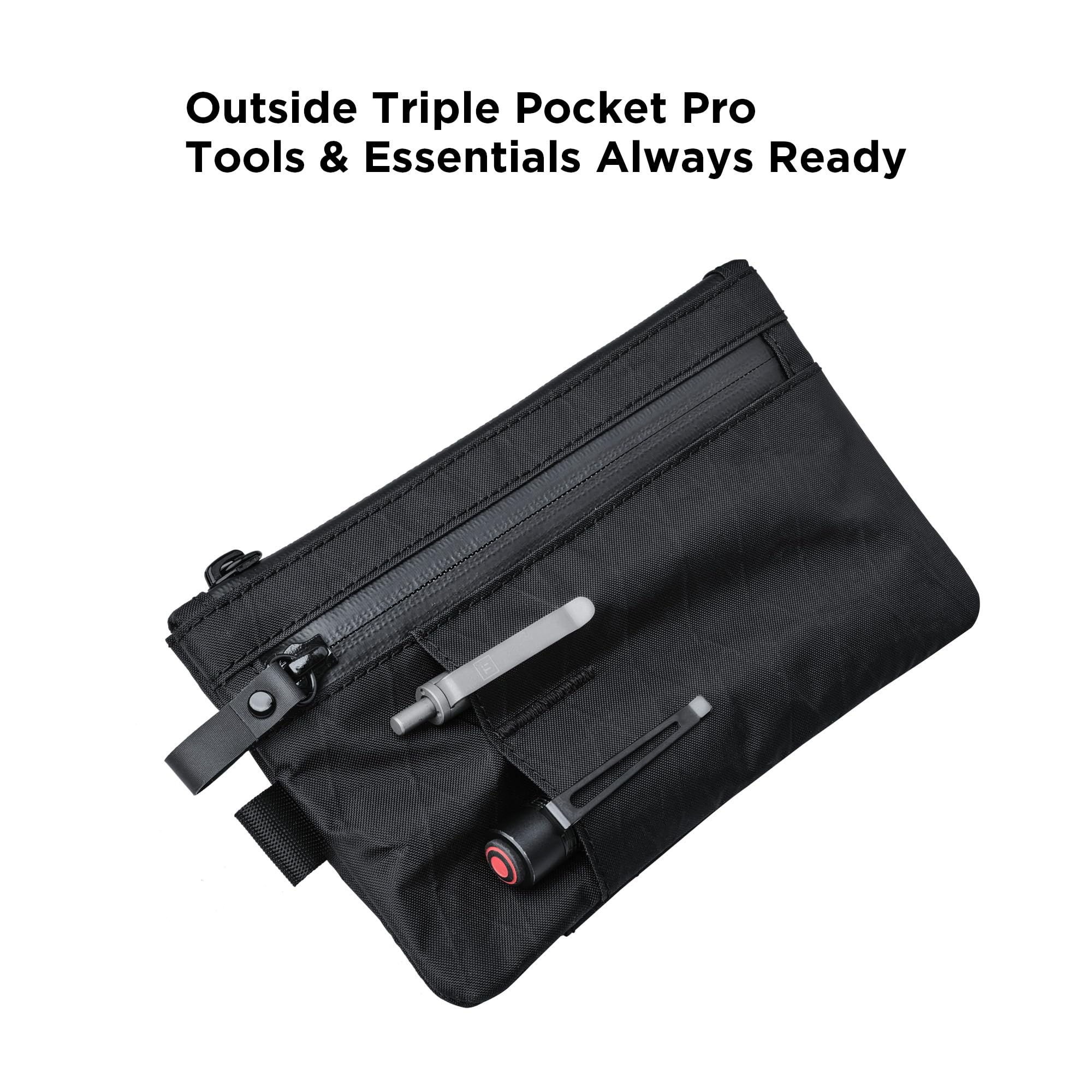 ALPAKA Zip Clutch X-Pac VX21 - RFID Blocking Weatherproof Zipper Wallet & EDC Organizer - 3 External Slots & 3 Inner Pockets for Cards & Essentials - Perfect for Travel, Commuting & Everyday Carry (EDC)