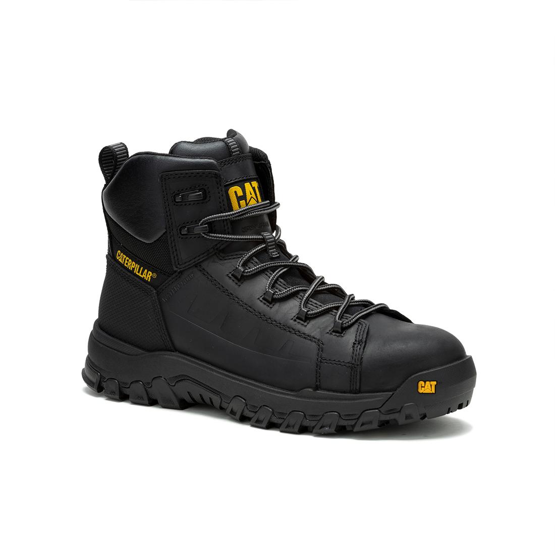 **Threshold Rebound Waterproof Composite Toe Work Boots for Men - Black - Slip Resistant & Comfortable for Construction, Hiking & Outdoor Work**