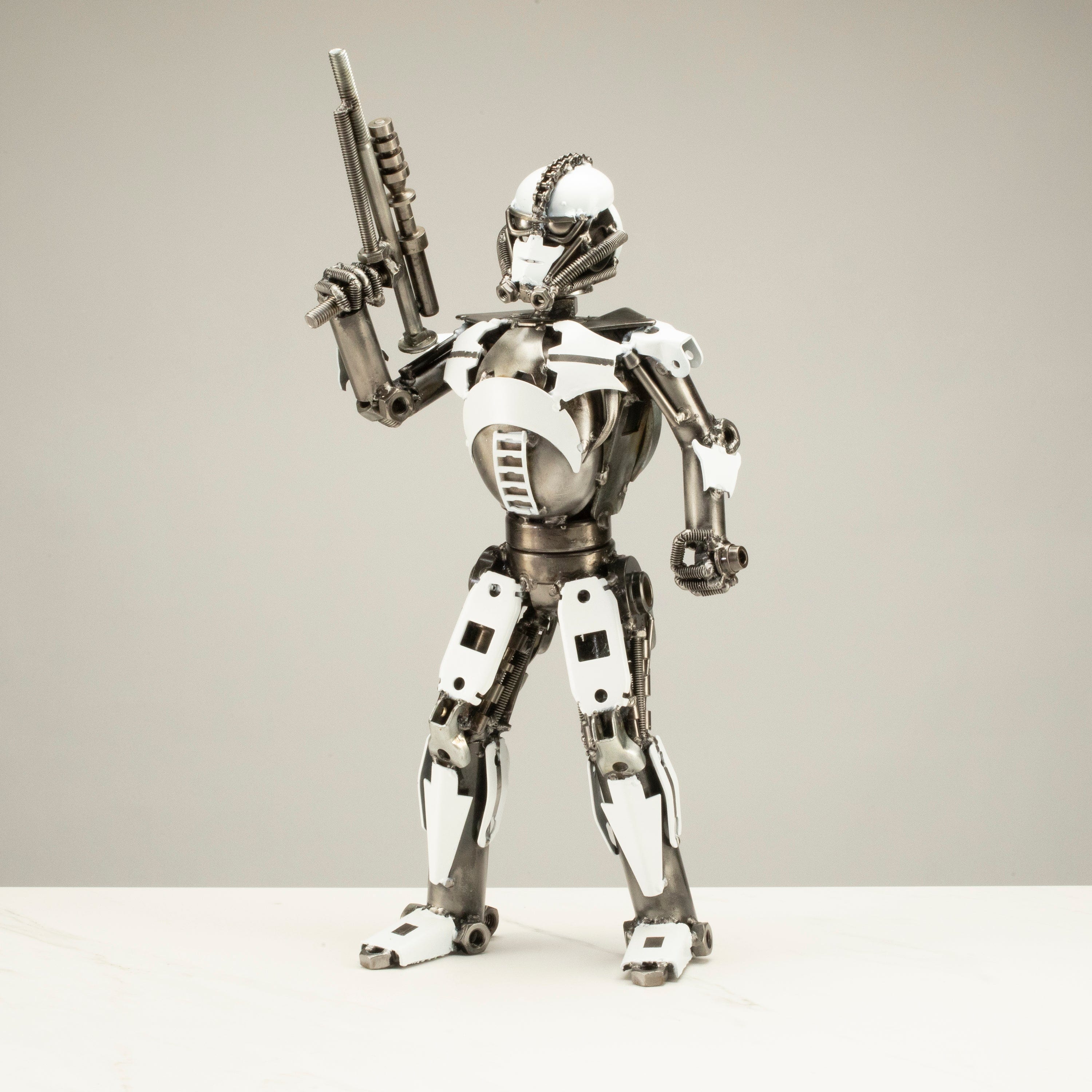 16-Inch Storm Trooper Inspired Recycled Metal Wall Art Sculpture - Star Wars Decor for Home, Office & Geek Gift Ideas