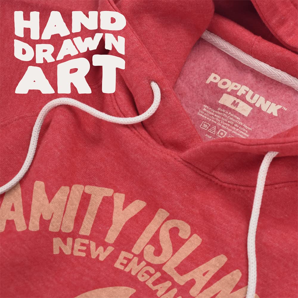 Popfunk Jaws The Swim Faster Official Premium Ultrasoft Tri-Blend Hoodie - Stylish Movie-Inspired Pullover for Fans, Surfers & Beach Lovers - Perfect for Casual Wear, Outdoor Activities & Shark Week Celebrations