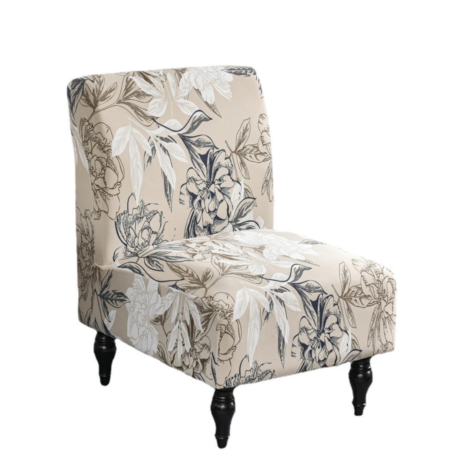 Eco-Friendly Armless Chair Slipcover - Washable & Removable Accent Chair Cover for Living Room, Dining Room, Hotel - Printed Furniture Protector for Slipper Chairs - Perfect for Home Decor & Commercial Use