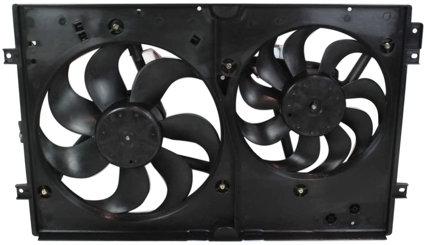Go-Parts - Replacement Radiator Fan Shroud Assembly for 1999-2005 Volkswagen Jetta (2000 2001 2002 2003 2004 Models) - Dual Fan Cooling System - Perfect for Engine Overheating Prevention & Summer Driving