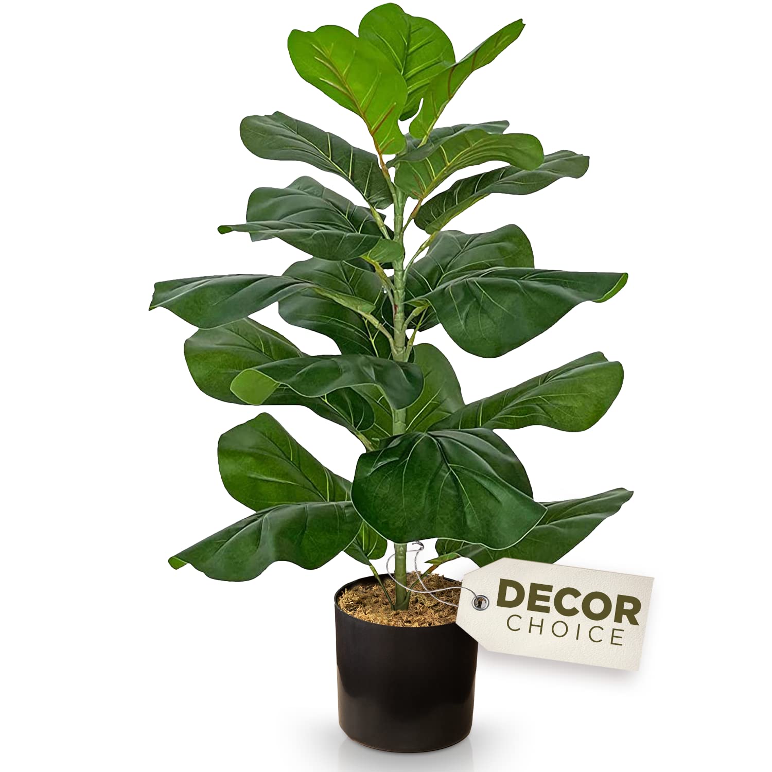 30 Inch Artificial Ficus Lyrata Plant - Realistic Fake Fiddle Leaf Fig Tree for Home Decor, Indoor Potted Plants for Living Room, Bedroom & Office - Perfect Housewarming Gift & Interior Design Accent