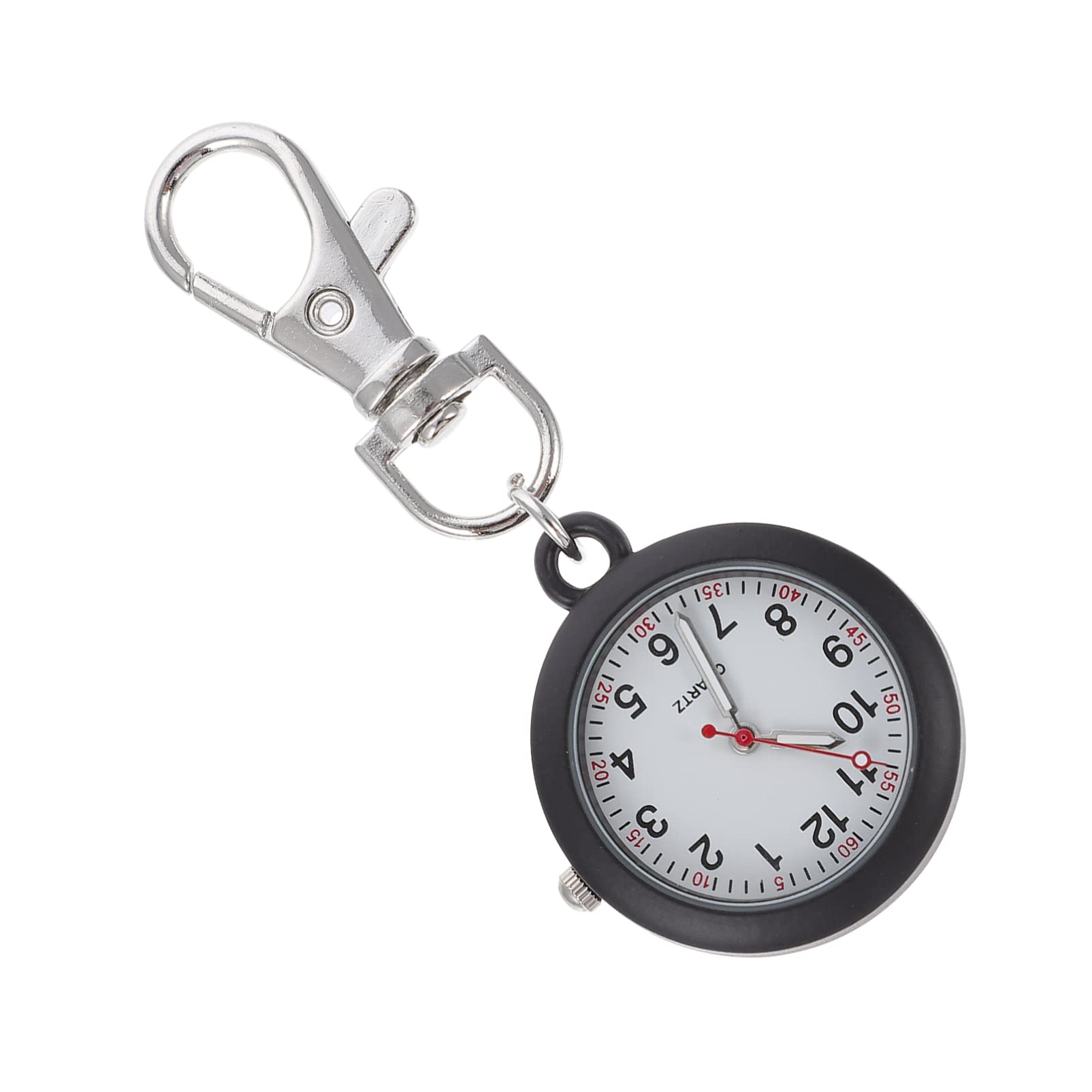 UKCOCO Nurse Watch with Key Buckle - Quartz Pocket Fob Watch for Nurses & Doctors | White Medical Watch for Clinical Use, Hospital Shifts & Healthcare Professionals