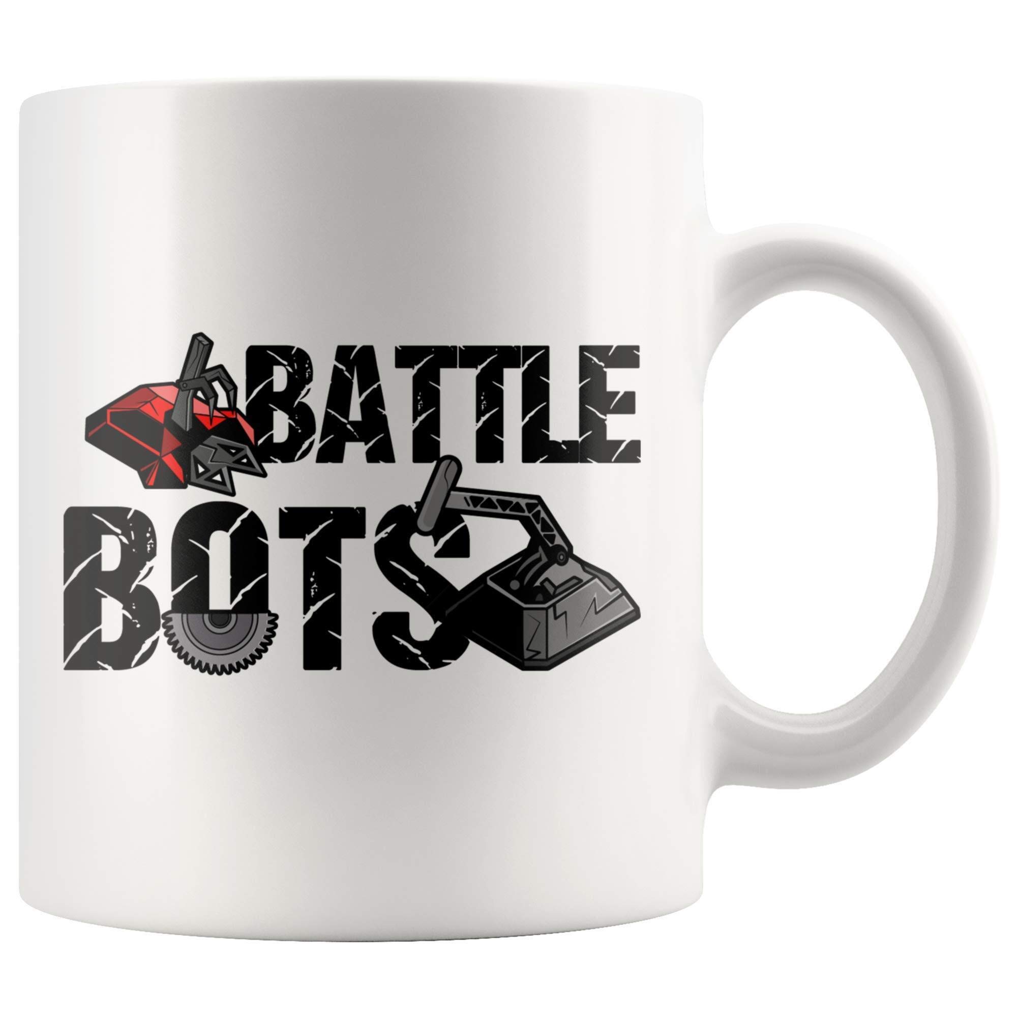 Battle Bot Robot Coffee Mug 11oz - High Gloss Ceramic Tea Cup with Fighting Robots Design for Gamers & Robotics Fans - Perfect for Coffee, Tea, or Collectible Display