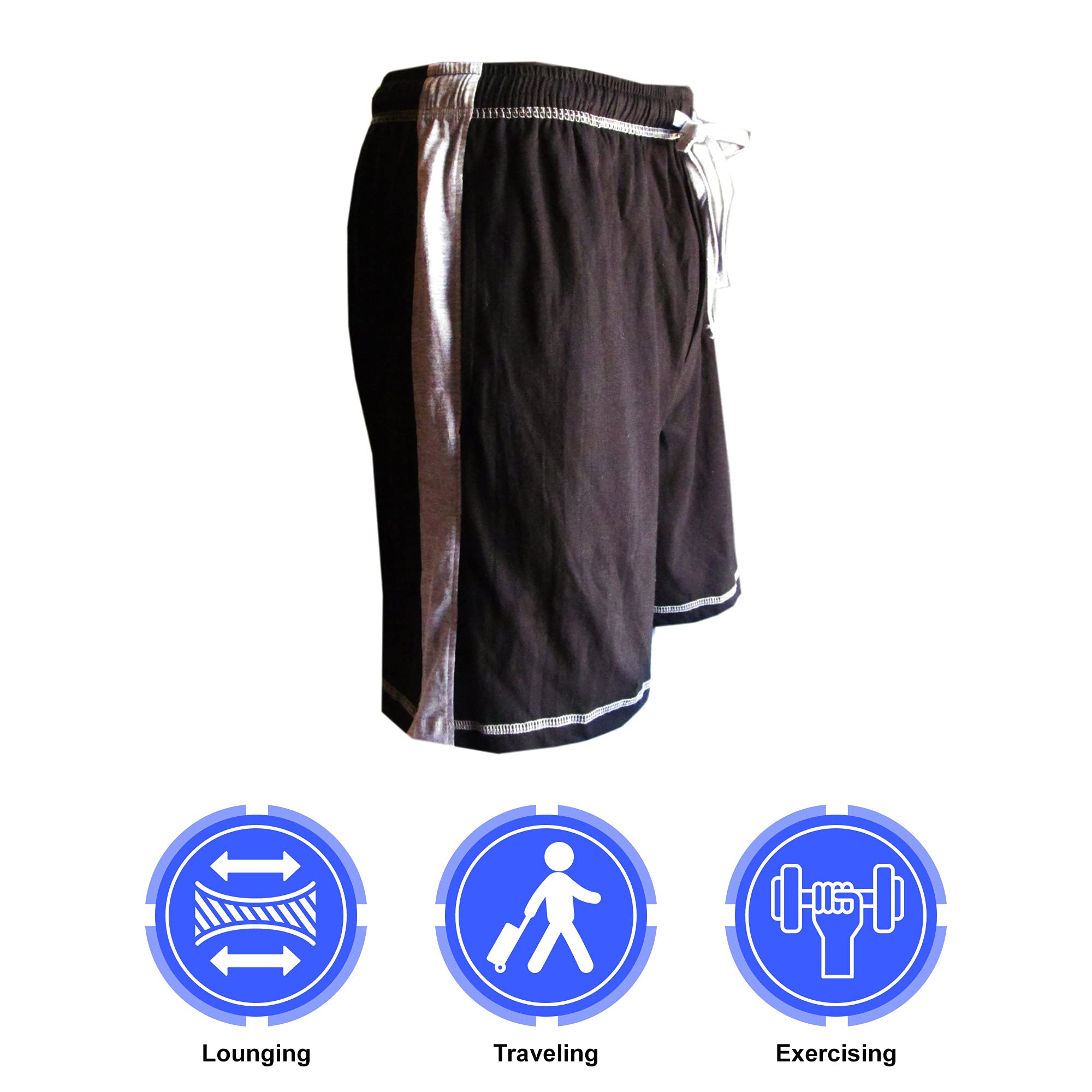Brave Men's Cotton Super Soft Knit Lounge Shorts - Comfortable Sleepwear & Relaxing Home Pajama Shorts for Lounging, Sleeping, and Casual Wear