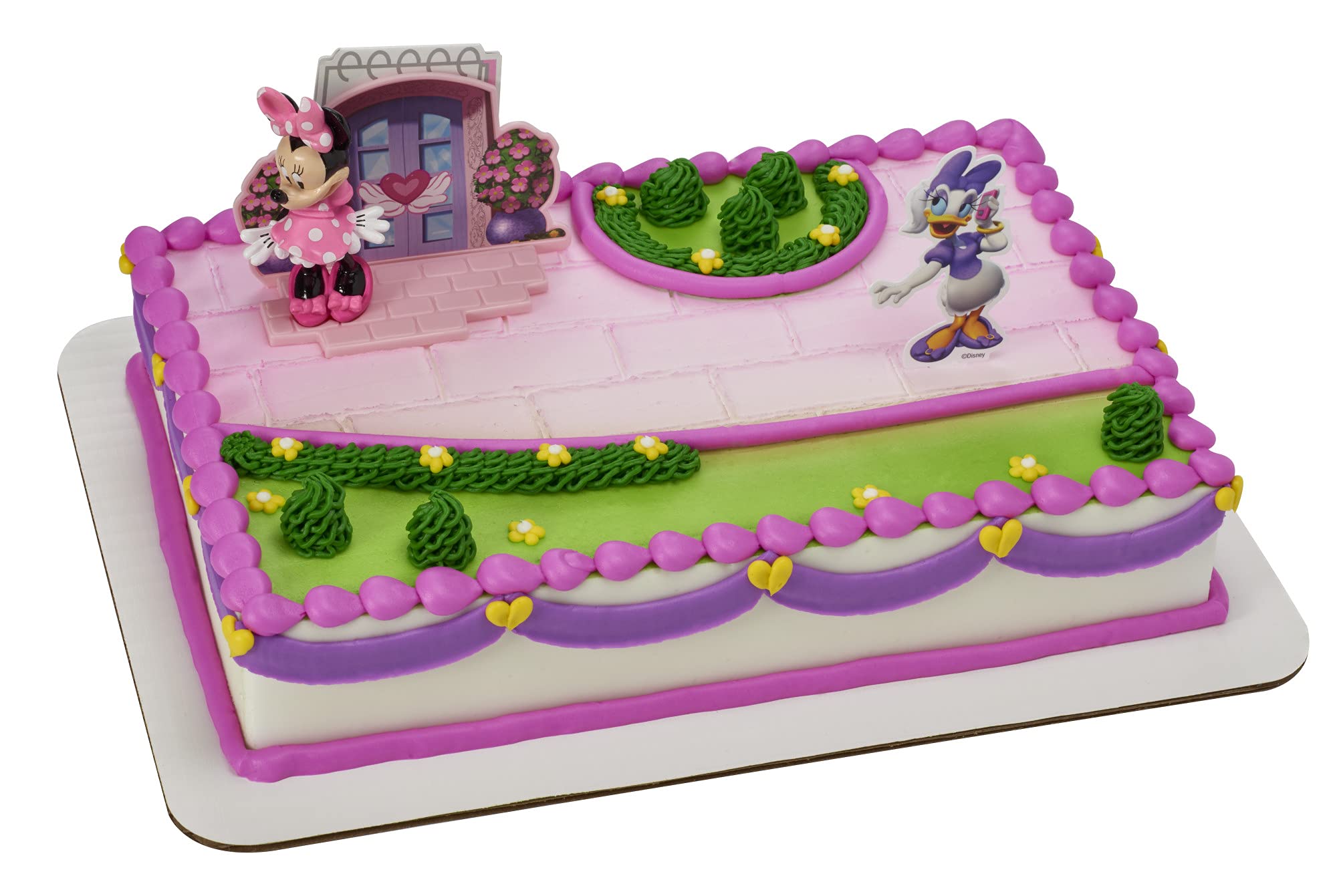 Disney Minnie Mouse Happy Helpers Cake Topper Set - 4-Piece Cake Decorations with Minnie Mouse & Daisy Duck - Perfect for Birthday Parties, Baby Showers & Disney-Themed Celebrations