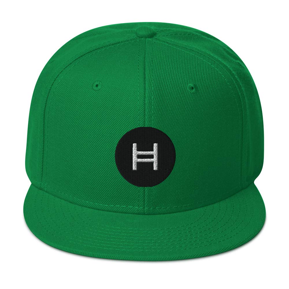 Hogue WS LLC Hedera Hashgraph HBAR Crypto Embroidered Wool Blend Snapback Cap - Perfect for Crypto Enthusiasts & Blockchain Events