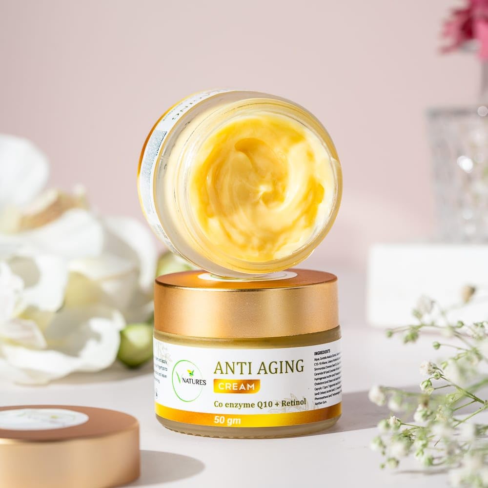 V Natures Anti Aging Cream - 50g | Reduce Wrinkles & Fine Lines, Hydrate & Firm Skin | For All Skin Types | Day & Night Moisturizer for Timeless Beauty