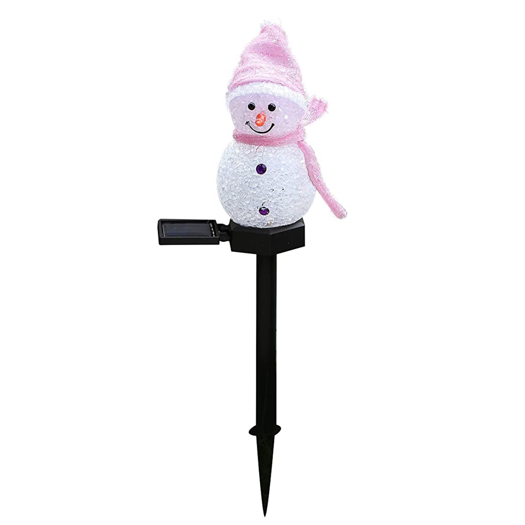 FOOTIC Solar Powered Christmas LED Lights - Outdoor Garden Stake Lamps for Holiday Decor (Pink) | Waterproof Solar Lights for Yard, Pathway, Patio & Xmas Decoration
