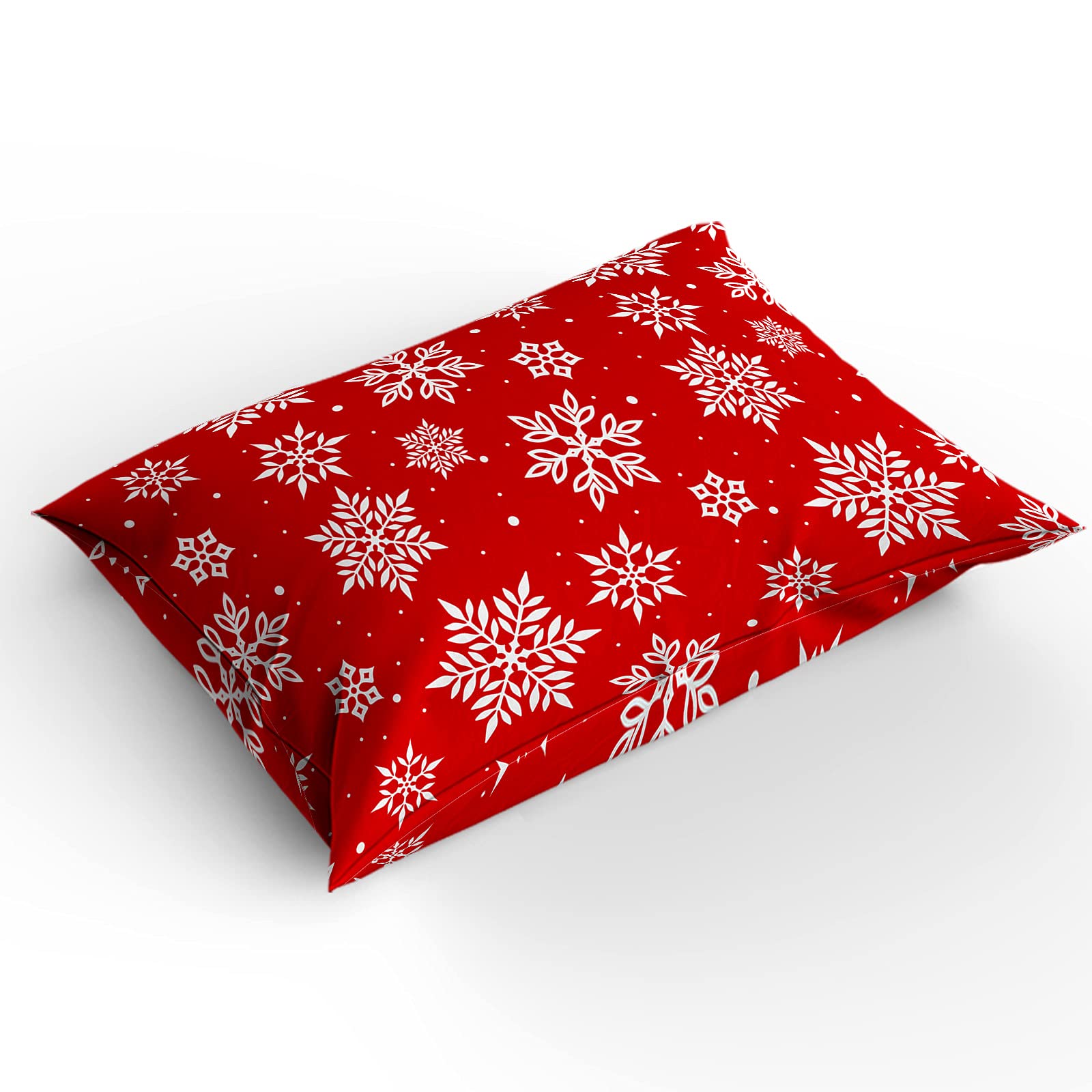 California King Duvet Cover Set - Christmas Snowflake Red Comforter Cover with 2 Pillowcases - Soft Bedding Set for Teens, Kids & Adults - Perfect for Holiday Decor & Cozy Winter Nights