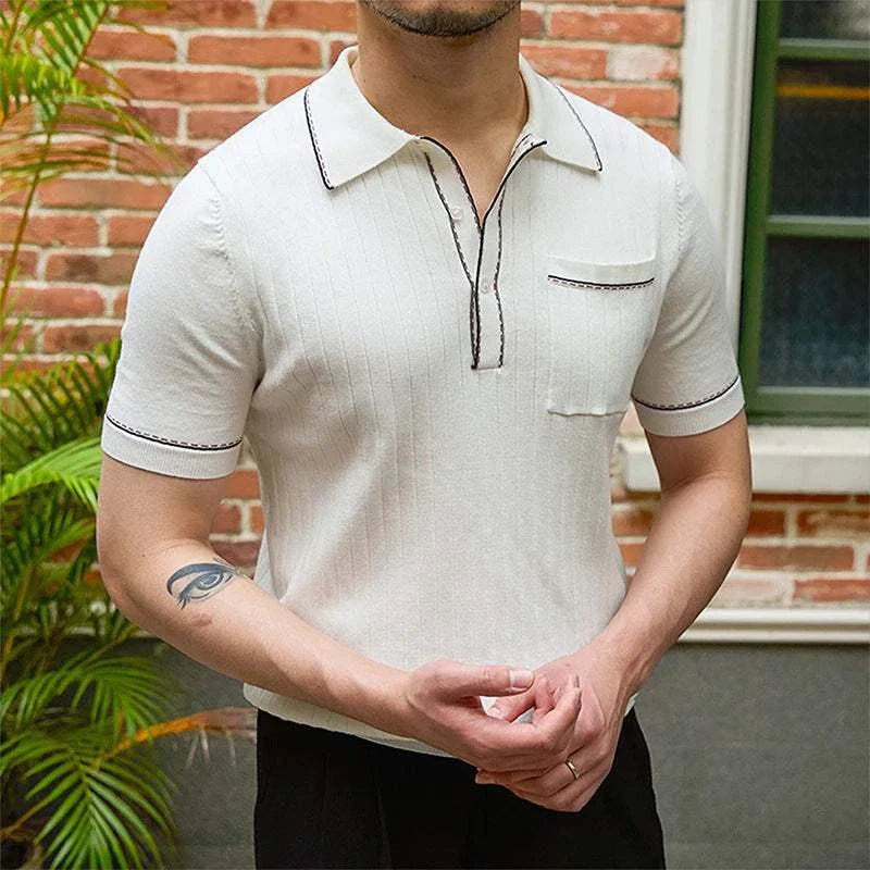 Vintage Old Money Polo Shirt - Classic English Style Cotton T-Shirt for Men | Perfect for Golf, Business Casual & Preppy Fashion