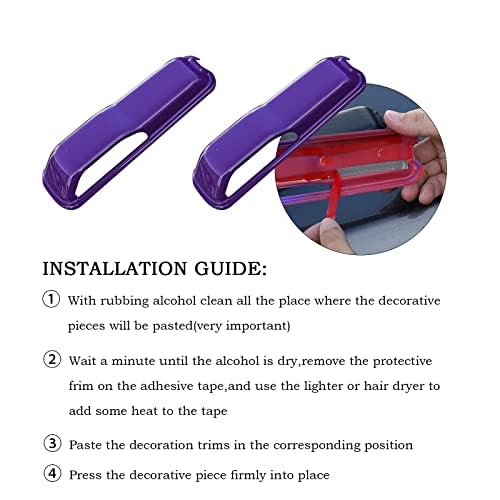 Jeep Wrangler JL & Gladiator JT Engine Hood Hinge Cover Decorative Stickers - Exterior Accessories for 2018-2021 Wrangler JL & 2020-2021 Gladiator JT (Purple) - Off-Road Protection & Custom Style Upgrade