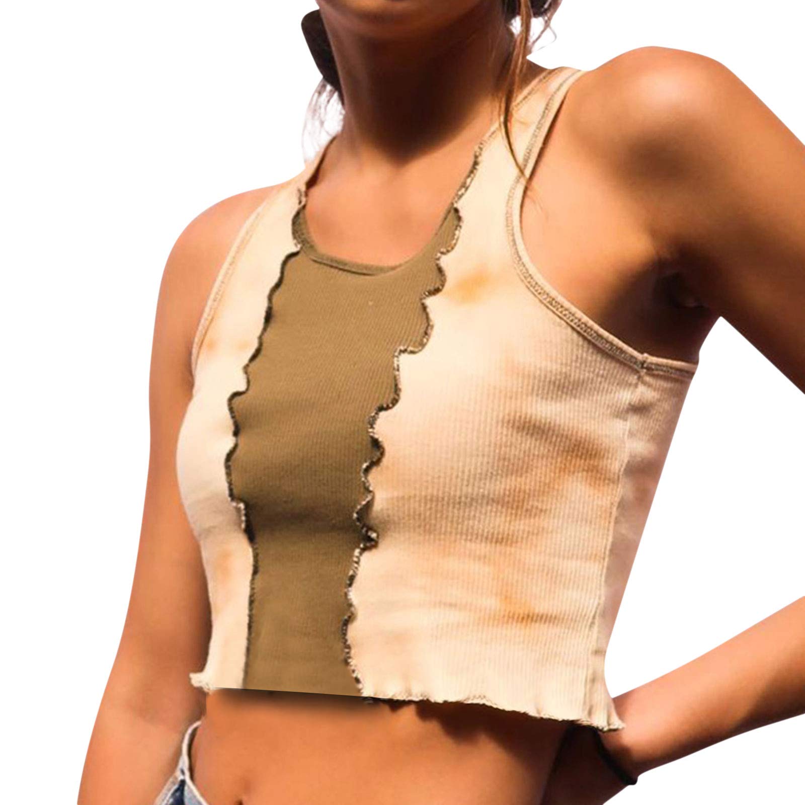 Y2K Graphic Crop Tank Top for Women - Cute Pattern Sleeveless Vest, Skinny Streetwear Summer Clothes for Teen Girls | Perfect for E-Girl Fashion, Music Festivals & Casual Outfits