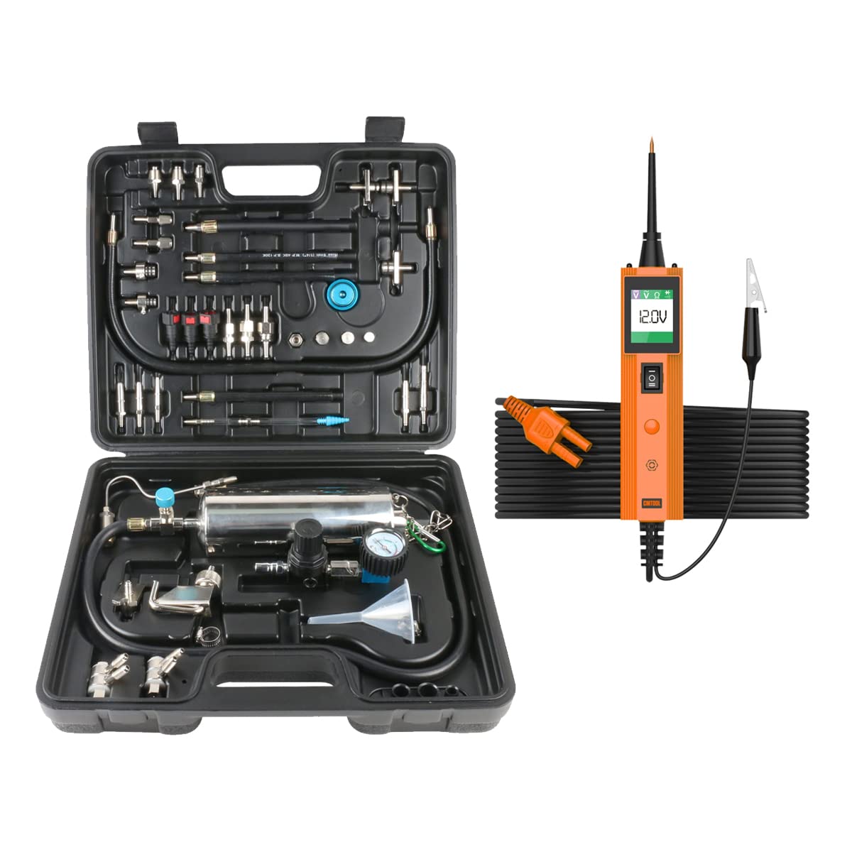 Fuel Injector Cleaner Tool Kit - Automotive Fuel System Cleaner & Electrical Circuit Tester with LED Light & Buzzer Alarm - Car Maintenance Diagnostic Tool for Engine Performance & Electrical System Testing