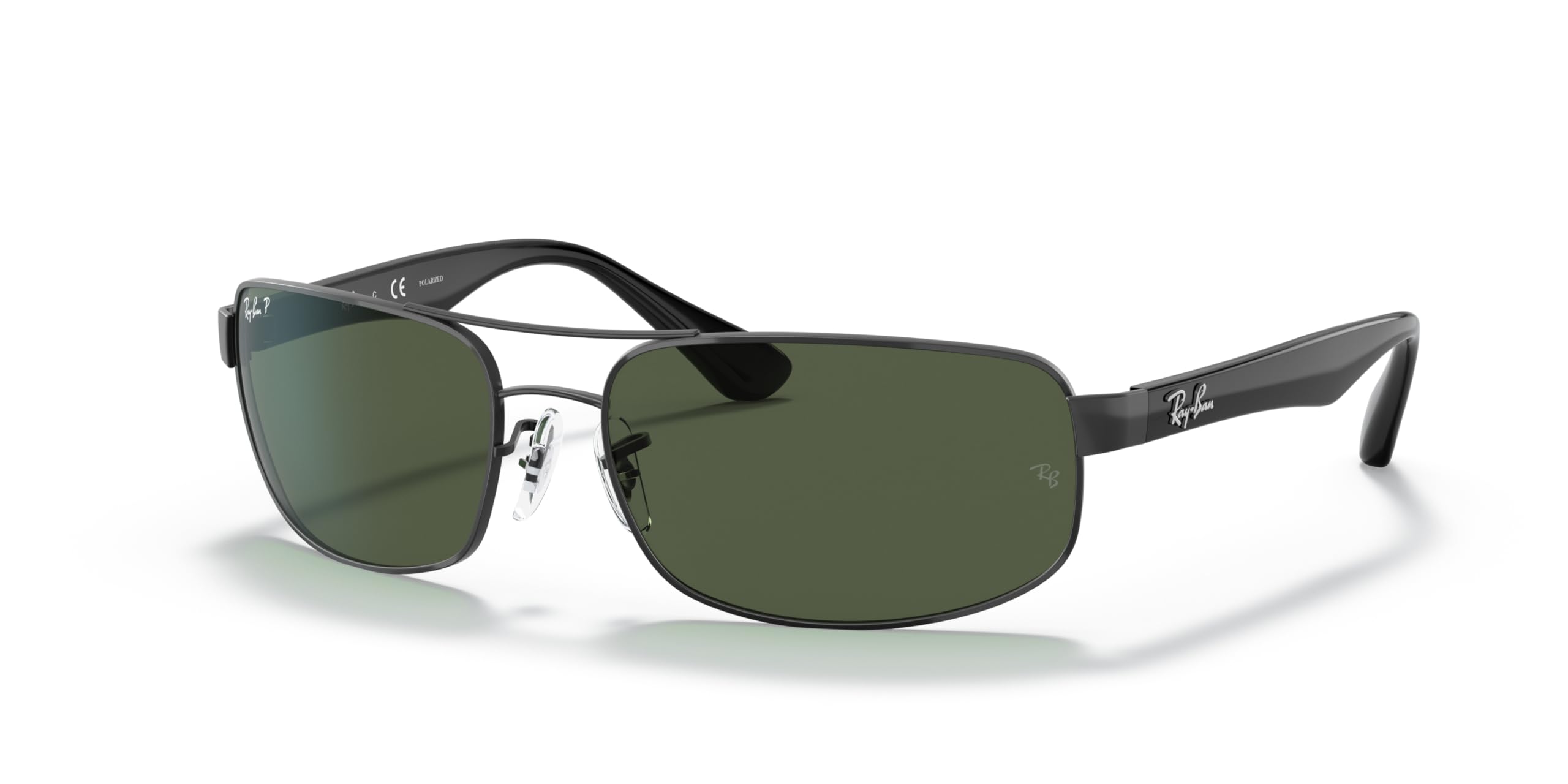 Ray-Ban RB3445 Rectangular Polarized Sunglasses for Men - UV Protection, Classic Aviator Style - Perfect for Driving, Outdoor Sports & Beach Vacations