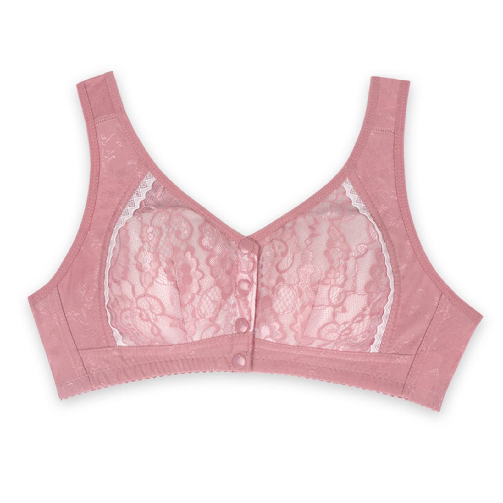 Plus Size Front Closure Underwire Push Up Bra - Seamless Full Coverage Comfort Sleep Bra for Women - Soft & Cozy for Everyday Wear, Lounge & Nighttime Comfort