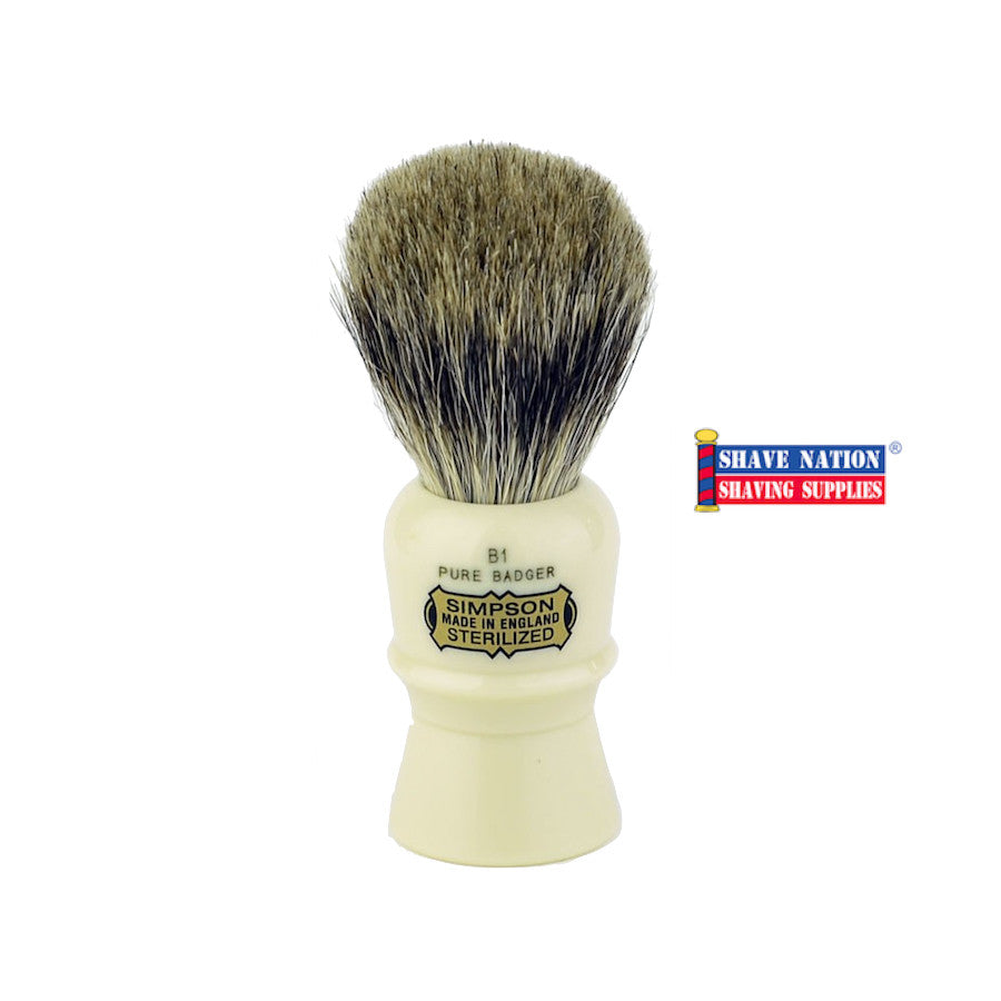 Simpsons Beaufort B1 Pure Badger Shaving Brush - Premium Wet Shaving Tool for Men's Grooming & Luxury Skincare Routine