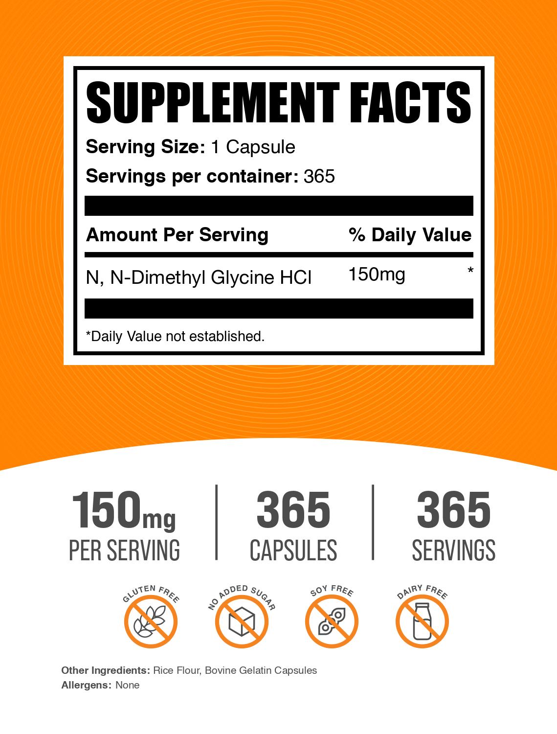 N.N Dimethyl Glycine HCl (DMG HCl) Capsules - Premium Dietary Supplement for Energy & Immune Support | Boost Performance & Recovery for Athletes & Active Lifestyles
