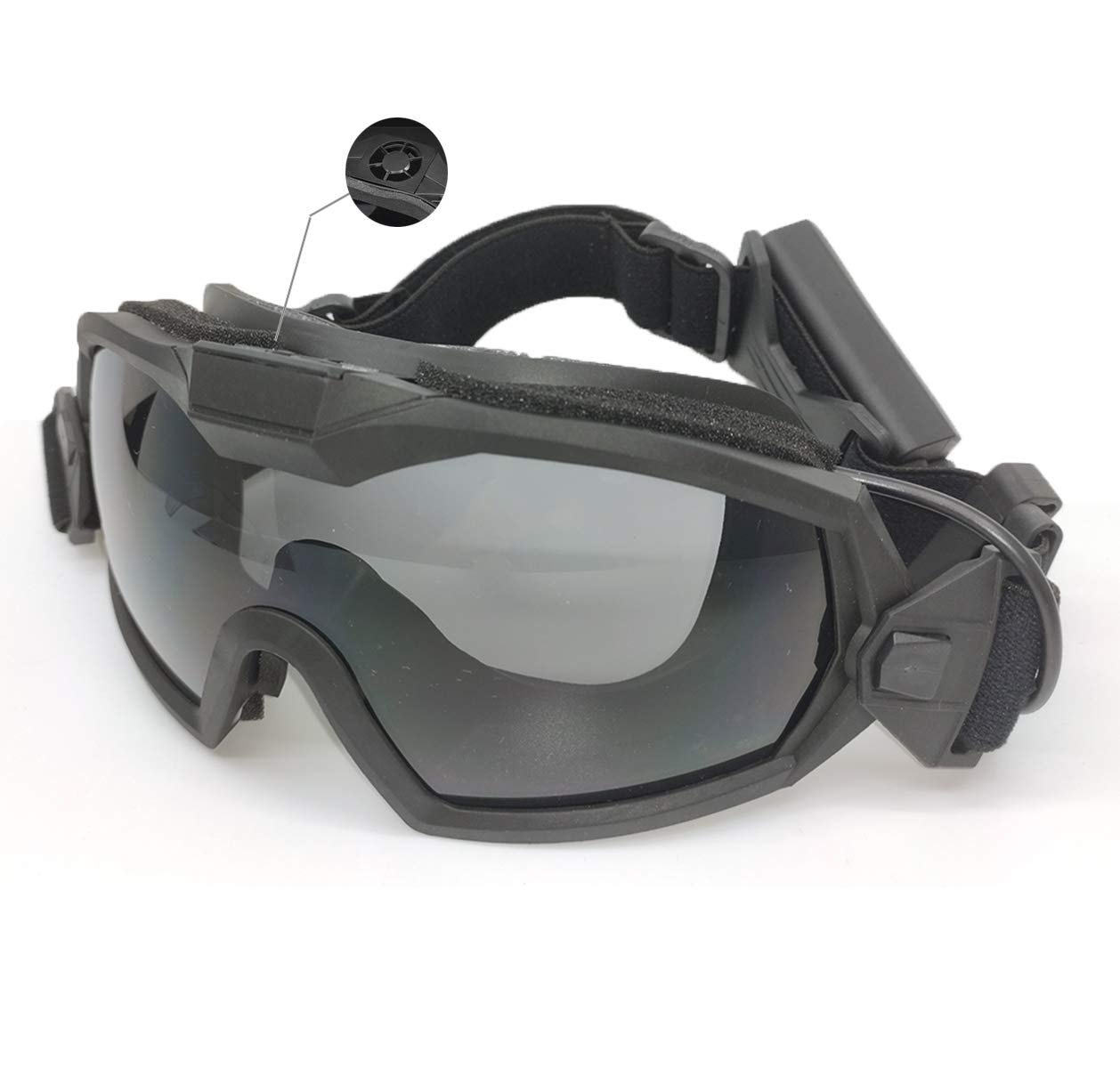 Tactical Airsoft Goggles with Built-in Fan & Anti-Fog Coating - Dual Lens System for Clear Vision - Perfect for Airsoft, Paintball & Outdoor Sports
