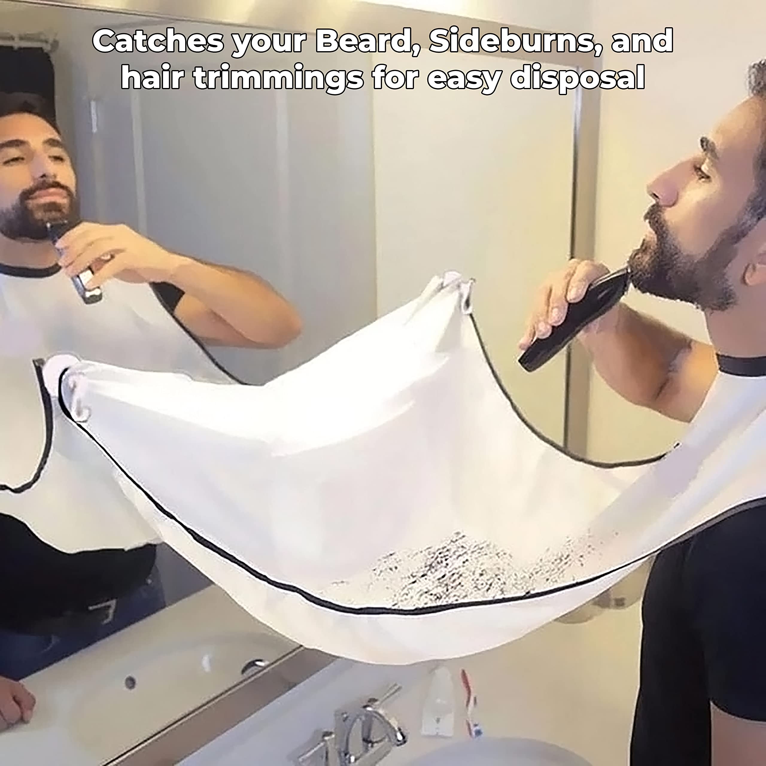 Waterproof Hair Cutting Cape for Salon & Home Use - MAPPERZ White Hairdressing Apron with Hair Cloth Sheet (Ideal for Barber Shops, DIY Haircuts & Pet Grooming)
