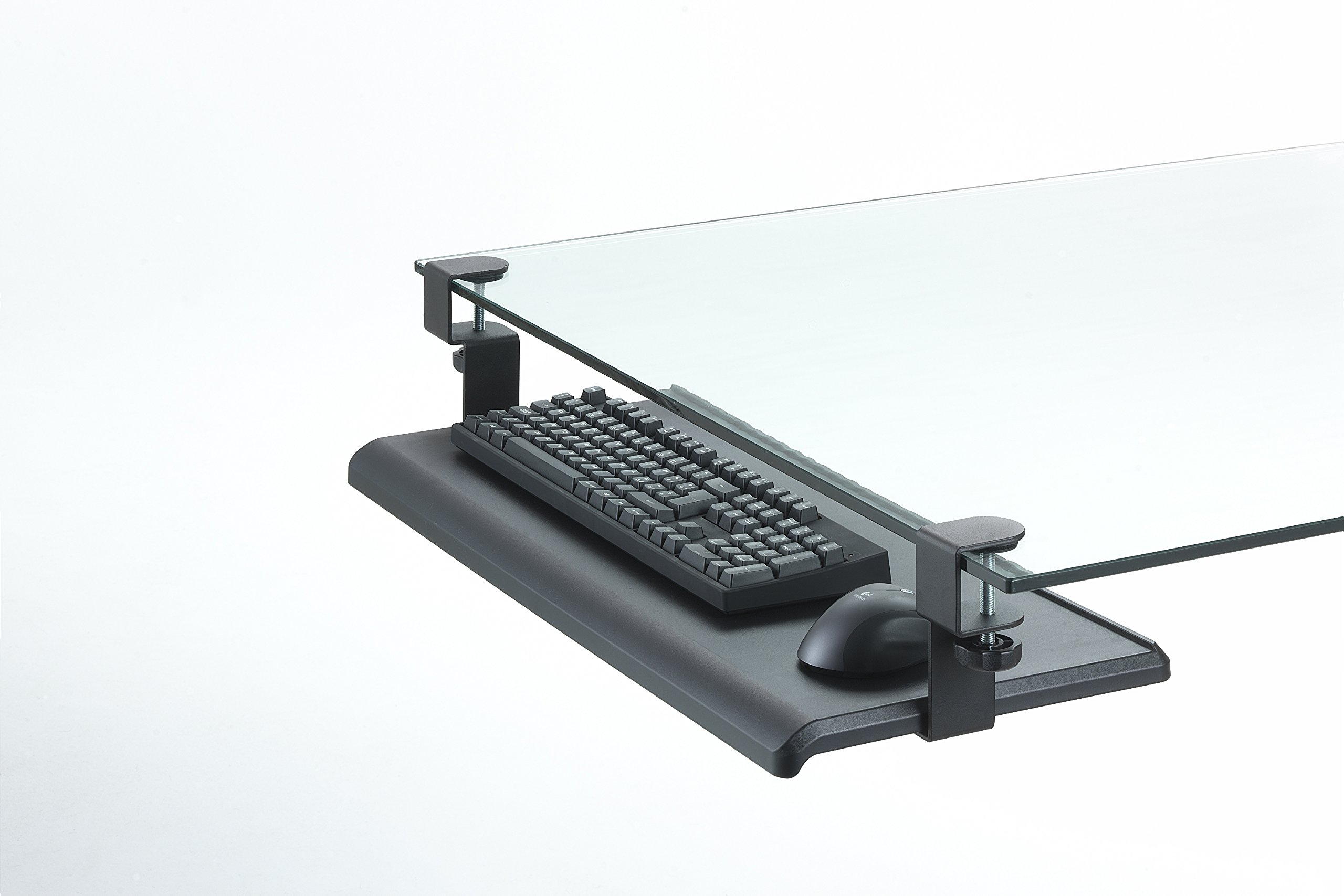 Exponent 51207 Adjustable Under Desk Keyboard Tray - Ergonomic Computer Keyboard Drawer with Clamp Mount for Home Office & Gaming Setup