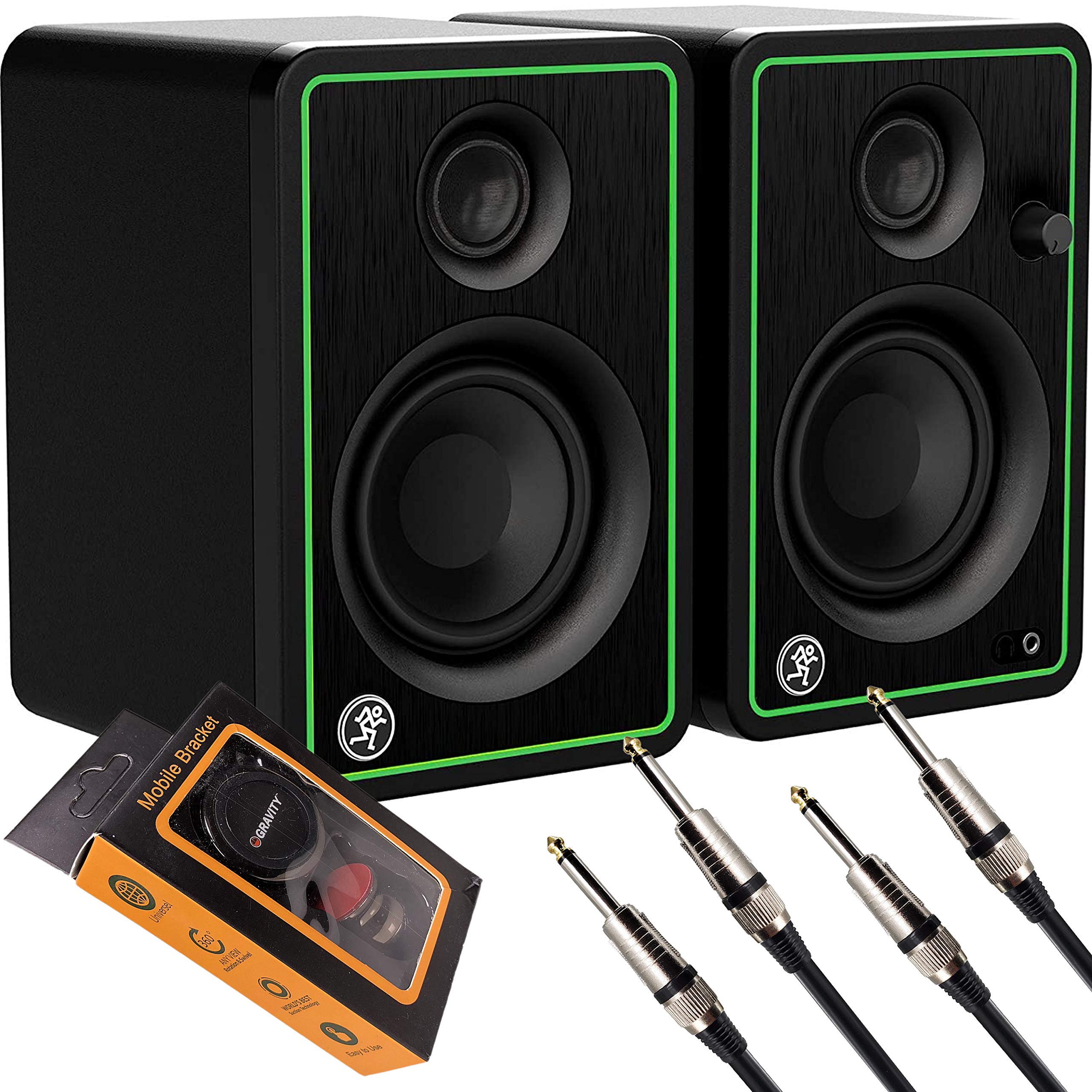 Mackie CR4-XBT 4-Inch Bluetooth Studio Monitor Speakers with EMB Cable & Phone Holder - Professional Multimedia Reference Monitors for Home Recording, Podcasting & Music Production