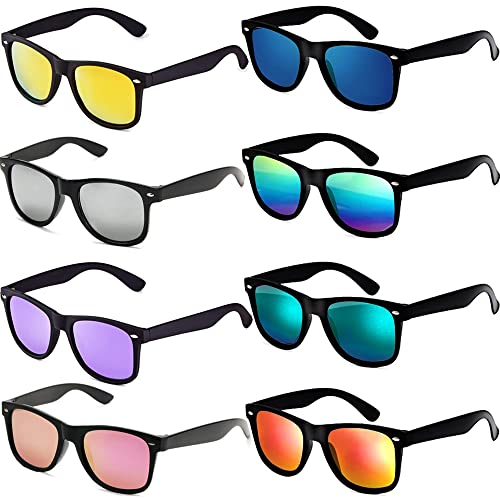 Black Frame+mix Mirror Lens 8 Pack