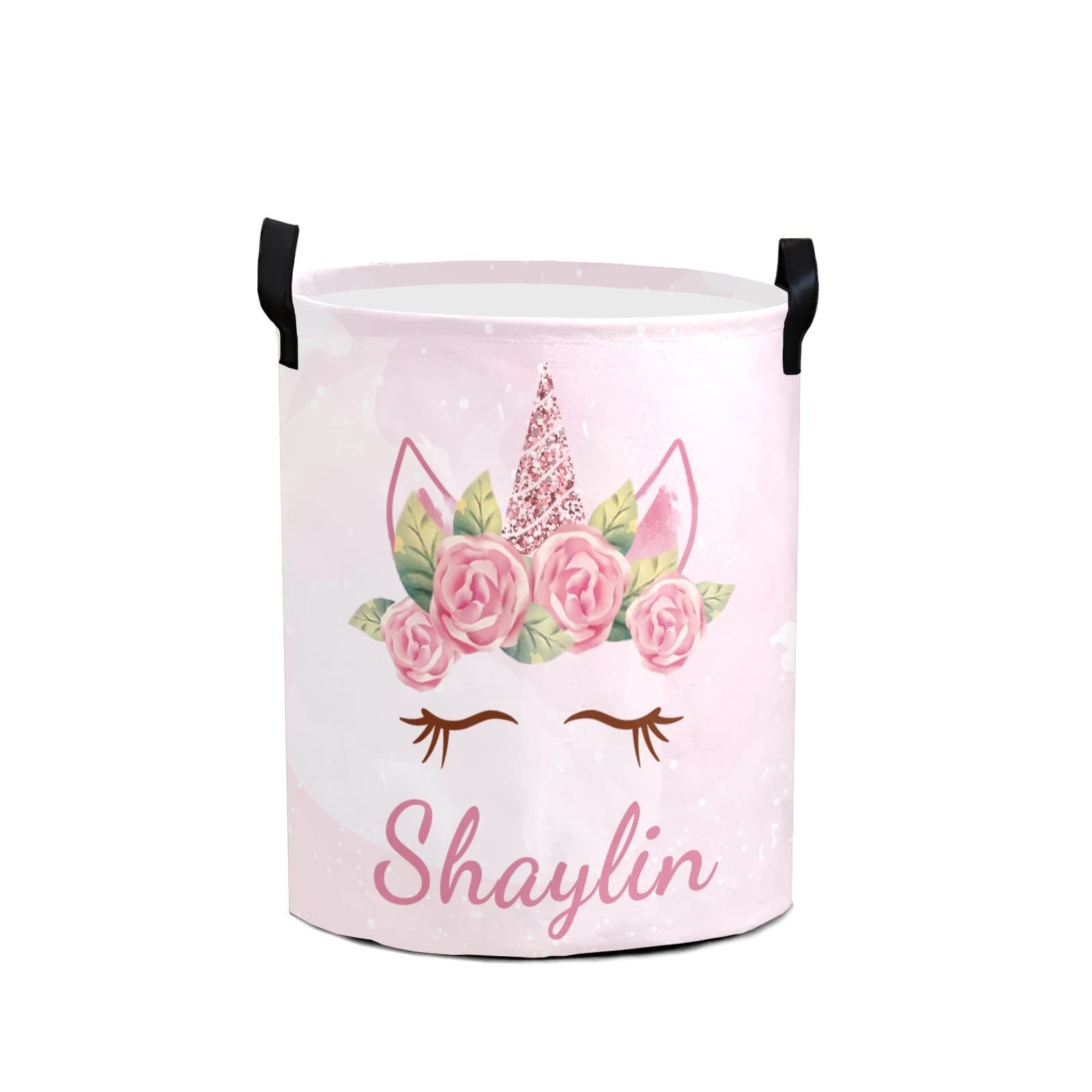 Custom Personalized Laundry Basket with Handle - Collapsible Clothes Hamper for Bedroom, Bathroom & Living Room Storage - Unicorn Design (Perfect for Kids' Room, Dorm Organization & Space-Saving Home Decor)