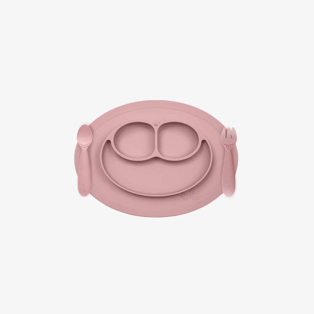 EZPZ Mini Feeding Set for Toddlers - BPA-Free Silicone Baby Bowl, Plate & Spoon - Perfect for Travel, Daycare & First Foods - Easy Clean & Non-Slip Design