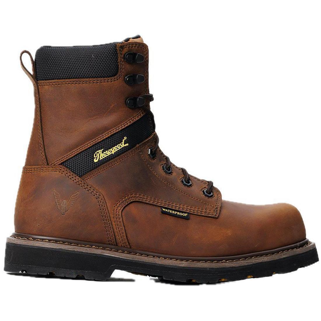Jobsite Series 8 Composite Toe Waterproof Work Boots - Crazy Horse Leather for Men | Durable Safety Shoes for Construction, Outdoor & Heavy Duty Work