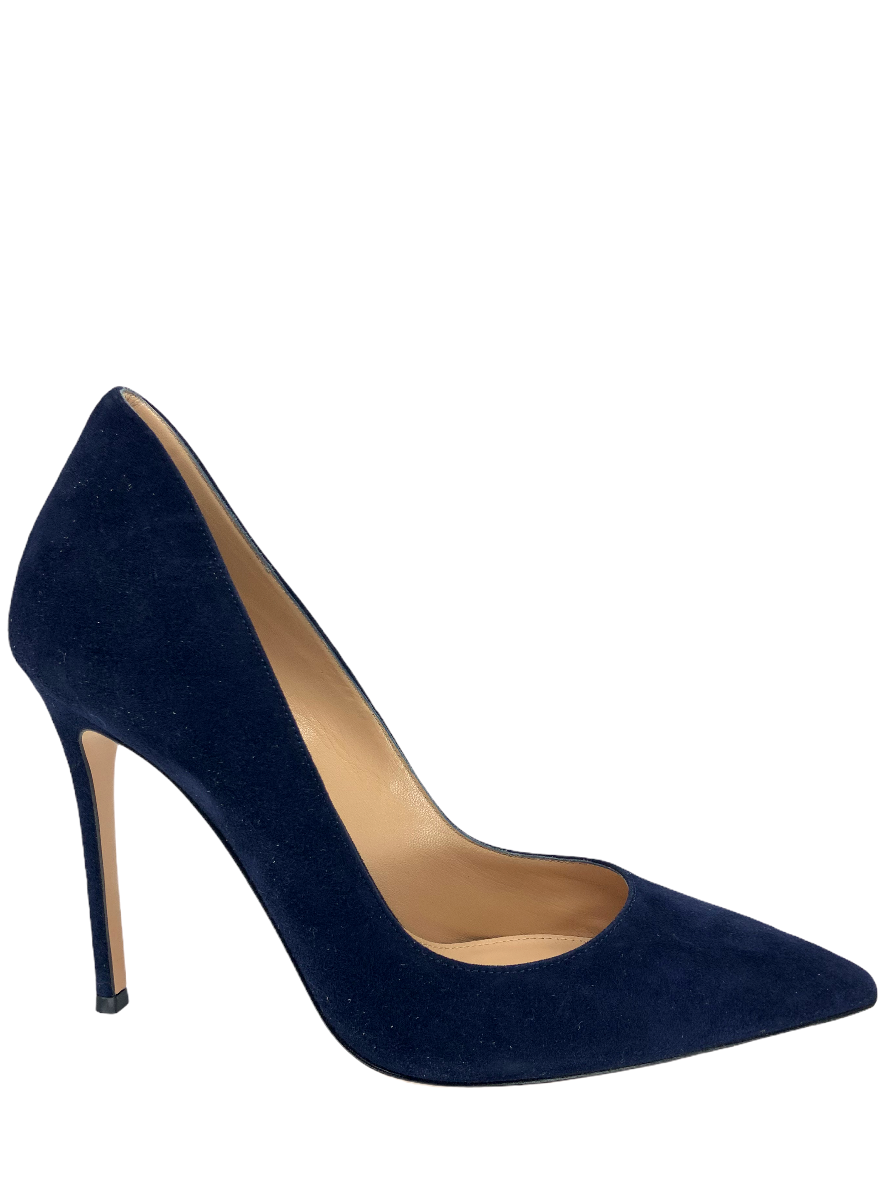 Gianvito Rossi Women's Suede Pointed Toe High Heel Pumps Size 9 US - Elegant Dress Shoes for Work, Party & Special Occasions