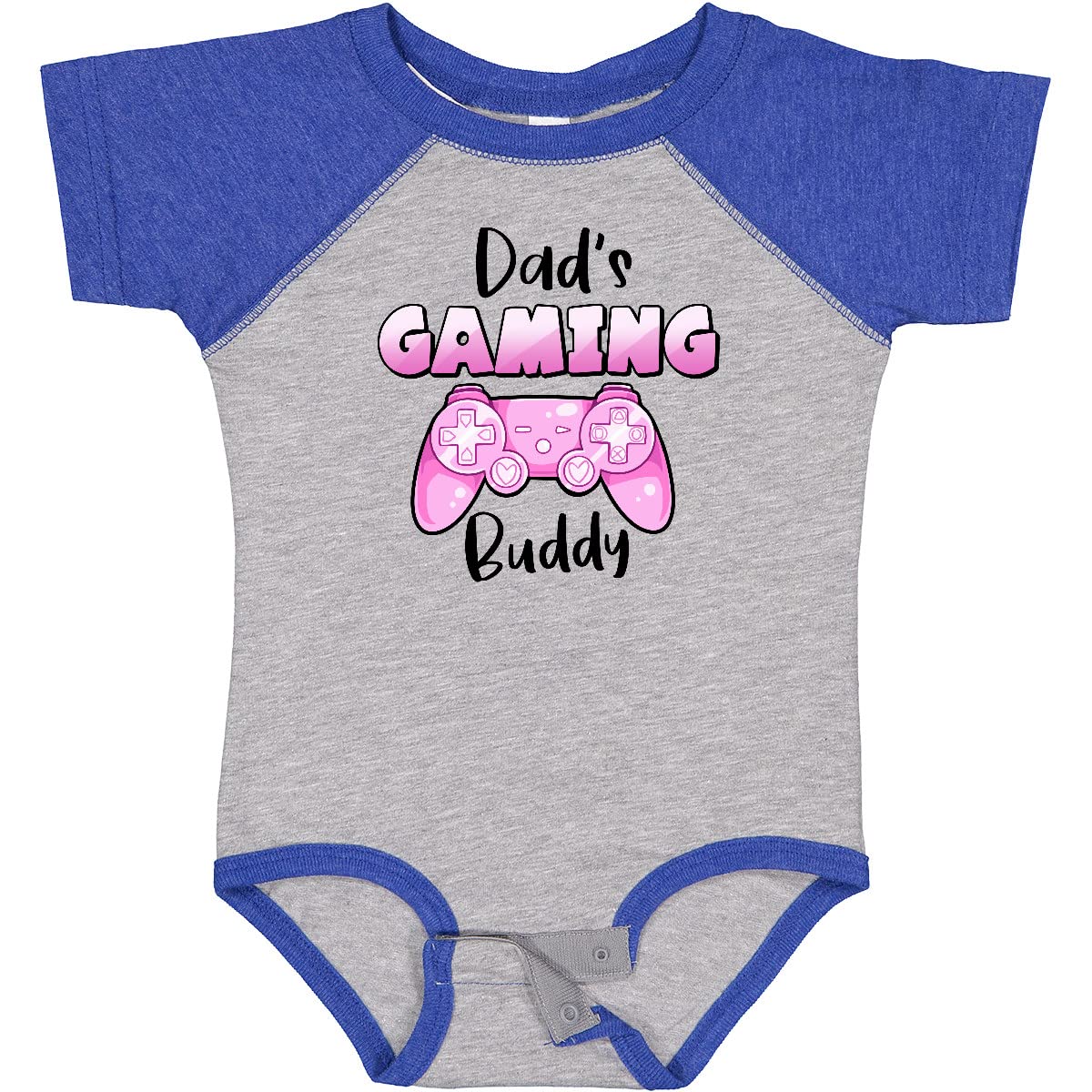 Inktastic Dad's Gaming Buddy - Pink Controller Baby Bodysuit | Cute Gamer Onesie for Newborns & Infants | Perfect Gift for Gamer Dads & Baby Showers