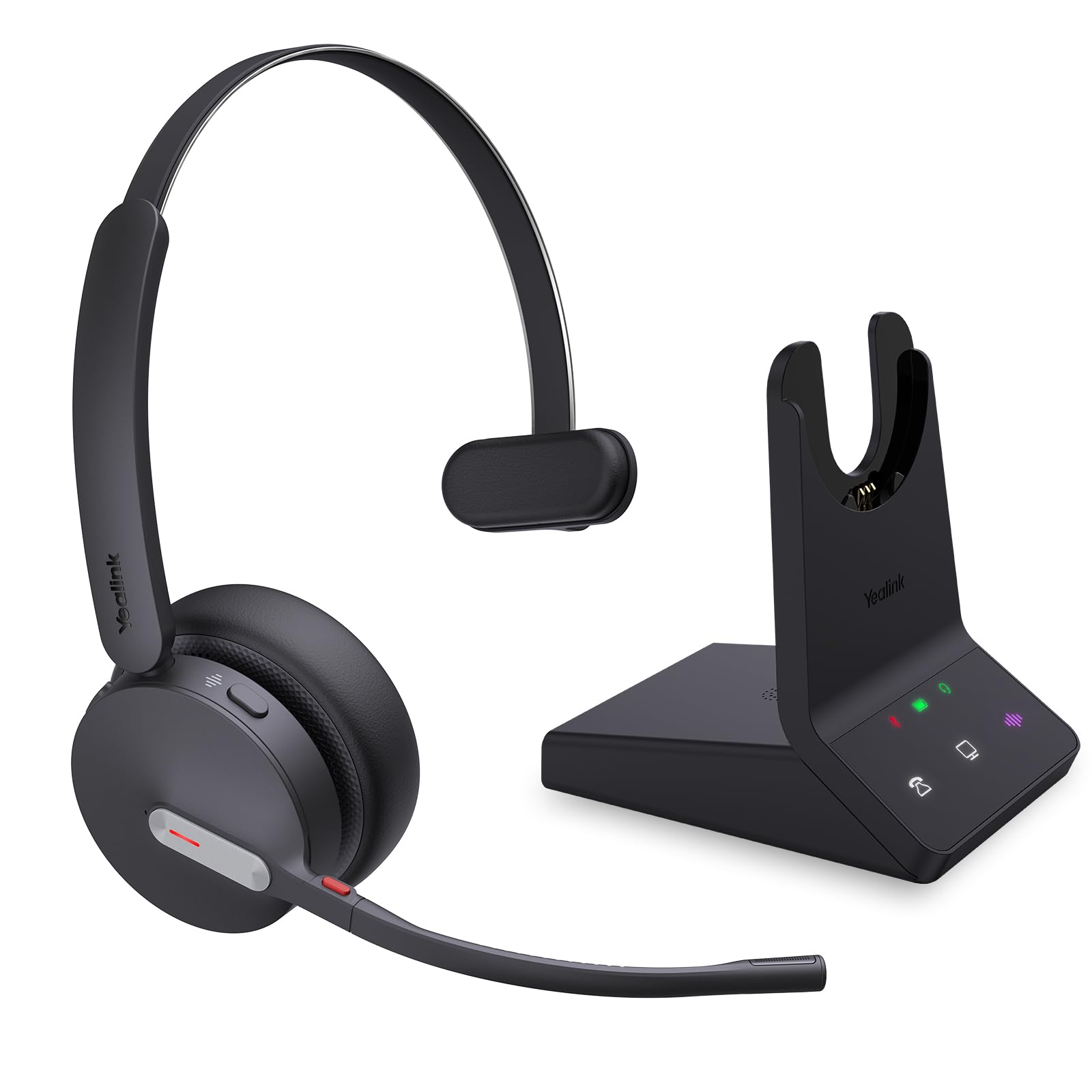 Yealink WH64 Mono UC DECT & Bluetooth Wireless Headset - 606ft Range, Noise Cancelling Microphone, 26 Hours Talk Time - Compatible with Office IP Phones, PC, Computer - Ideal for Remote Work, Call Centers & Business Communications