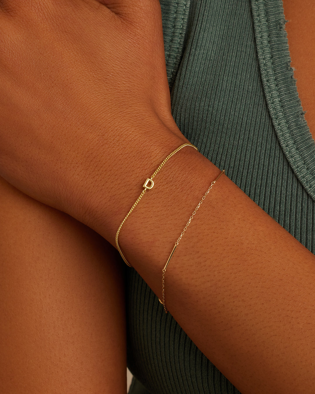 Wilder Mini Alphabet Bracelet - Personalized Initial Letter Bracelet for Women & Girls - Trendy Stackable Jewelry for Everyday Wear & Gifts