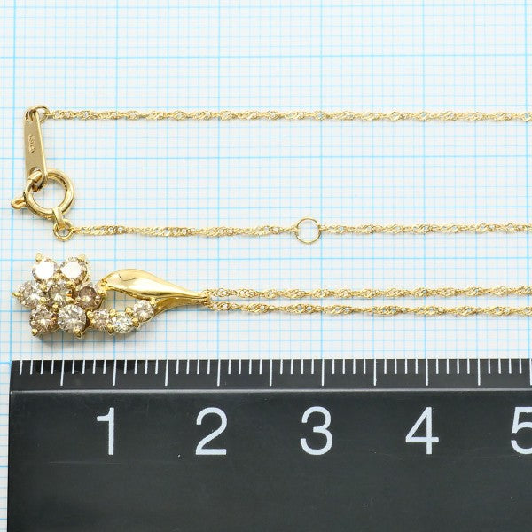 18K Yellow Gold Brown Diamond Pendant Necklace for Women - Elegant Jewelry Gift for Birthday, Anniversary & Special Occasions