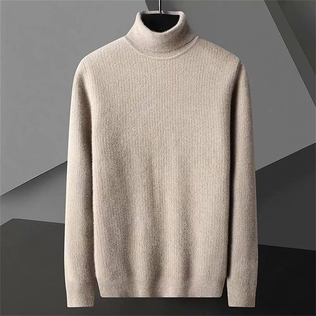 Men's Winter Turtleneck Sweater - Warm High Neck Pullover for Casual Wear
