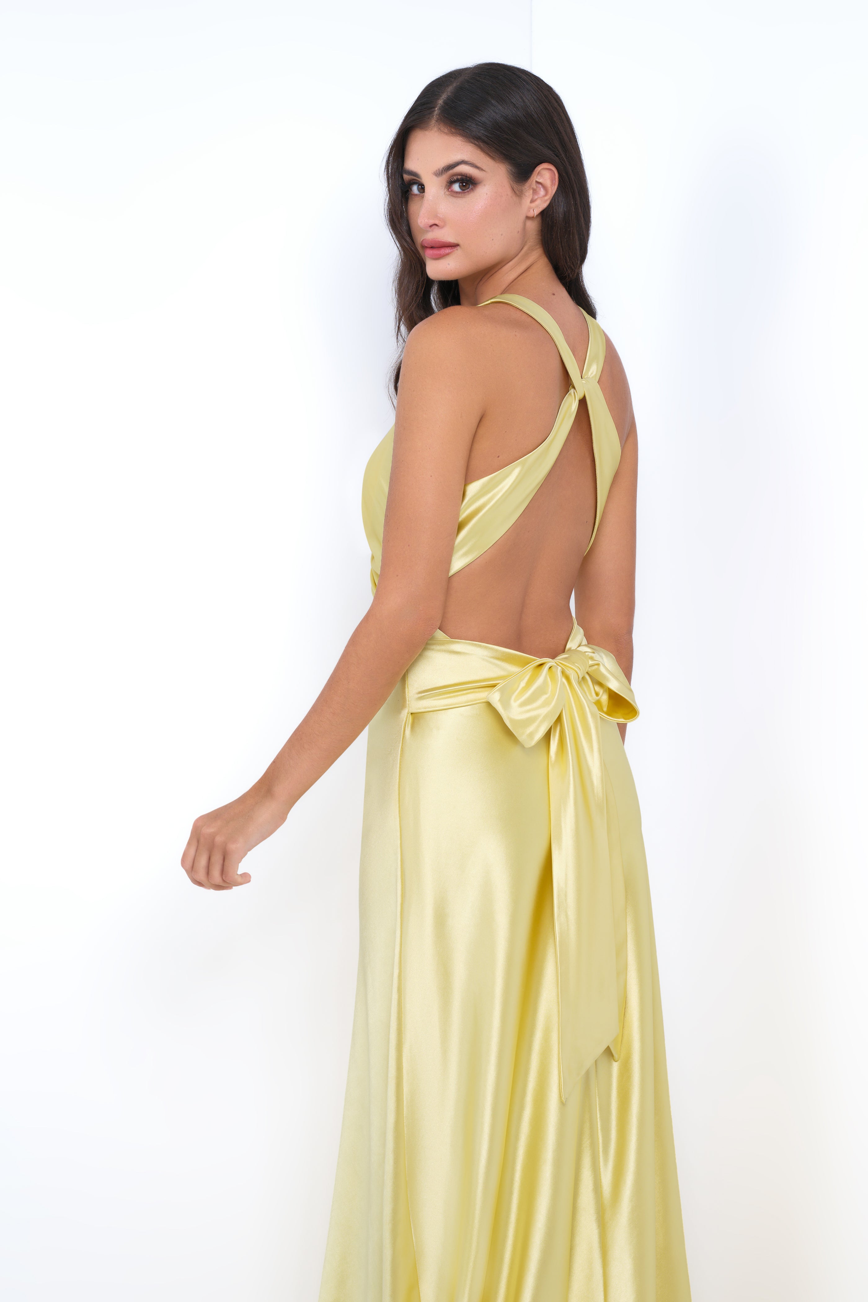 Odette Maxi Dress in Yellow - Elegant Flowy Summer Dress for Women, Perfect for Beach Vacations, Weddings & Casual Outings